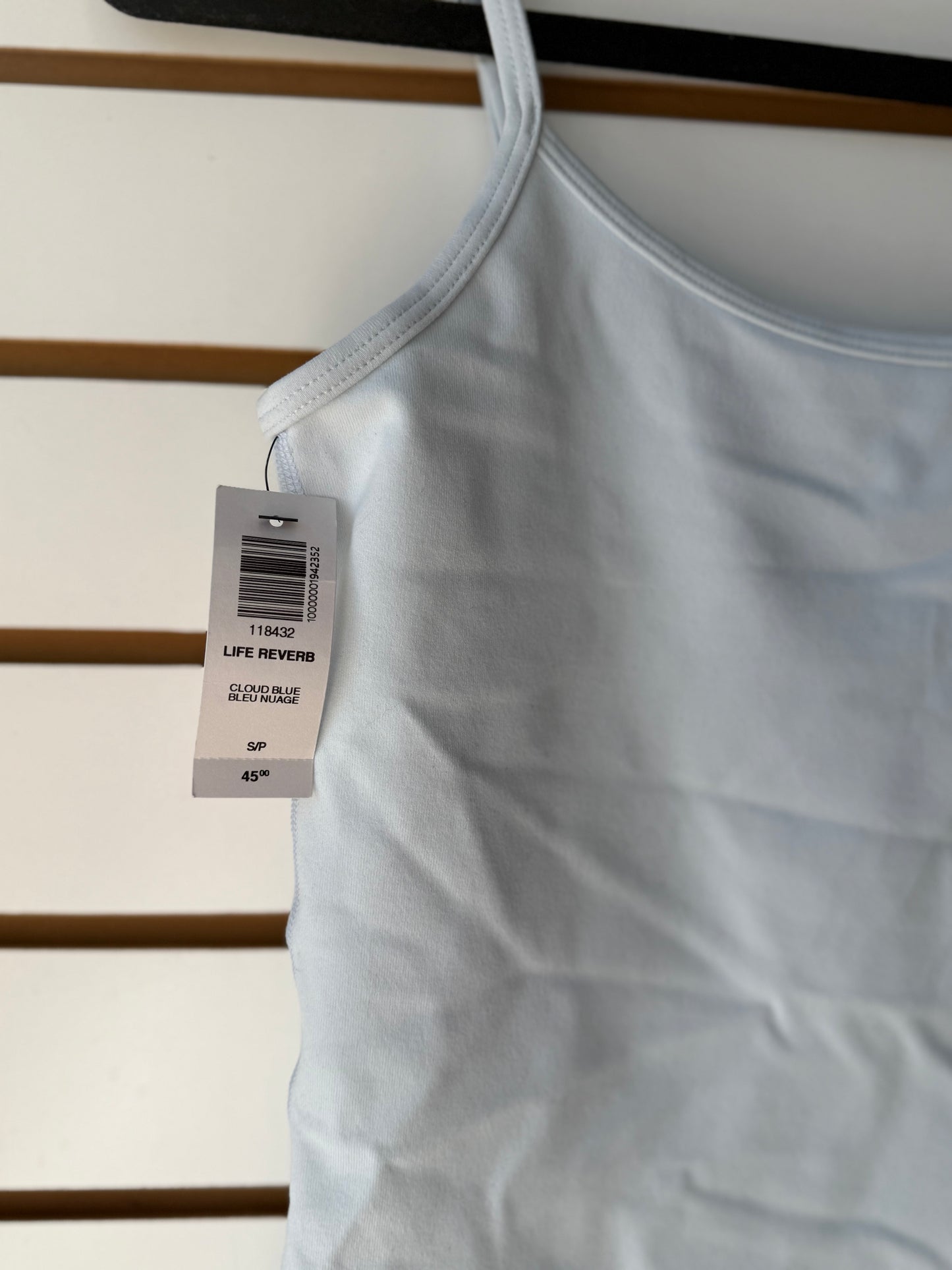 NWT TNA Aritzia cloud blue cropped workout cami sz S