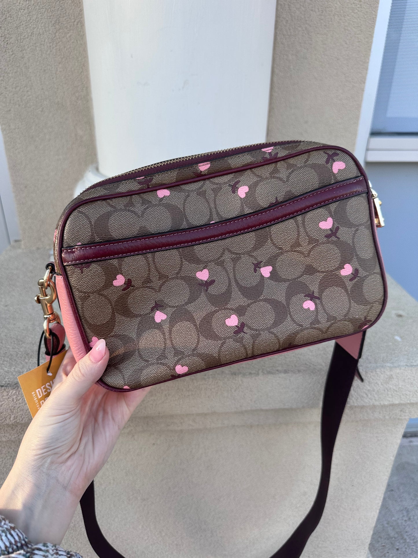 Coach Jes crossbody signature print with floral hearts