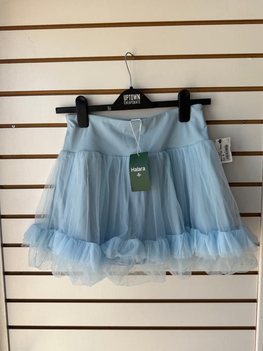 NWT Halara blue tulle skirt w/ shorts medium