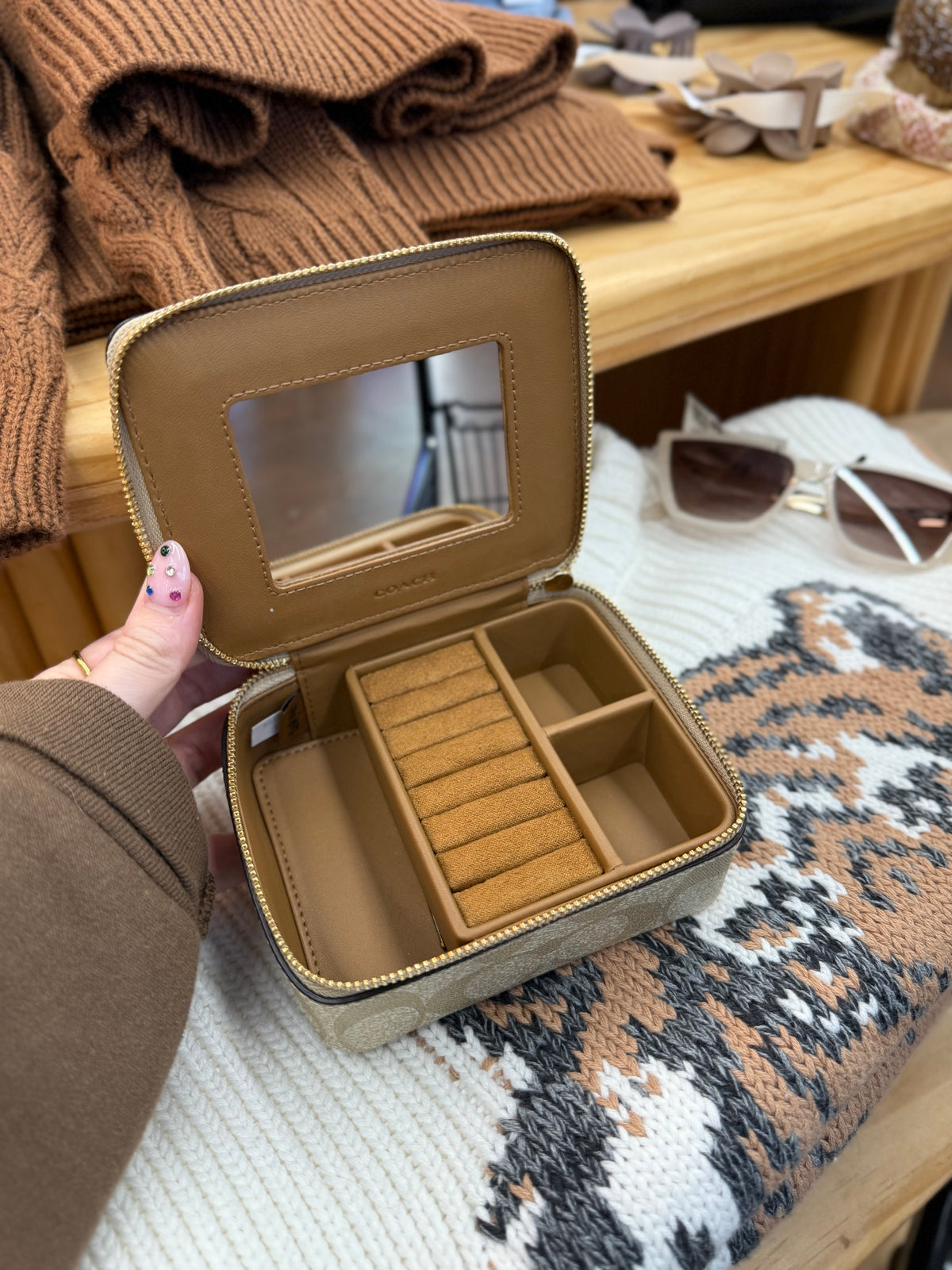 Coach monogram jewelry box