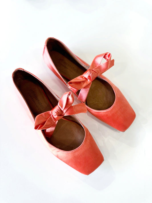 Anthropologie x Jeffrey Campbell Amit mary jane ballet flats in dark orange/red (women’s 7)