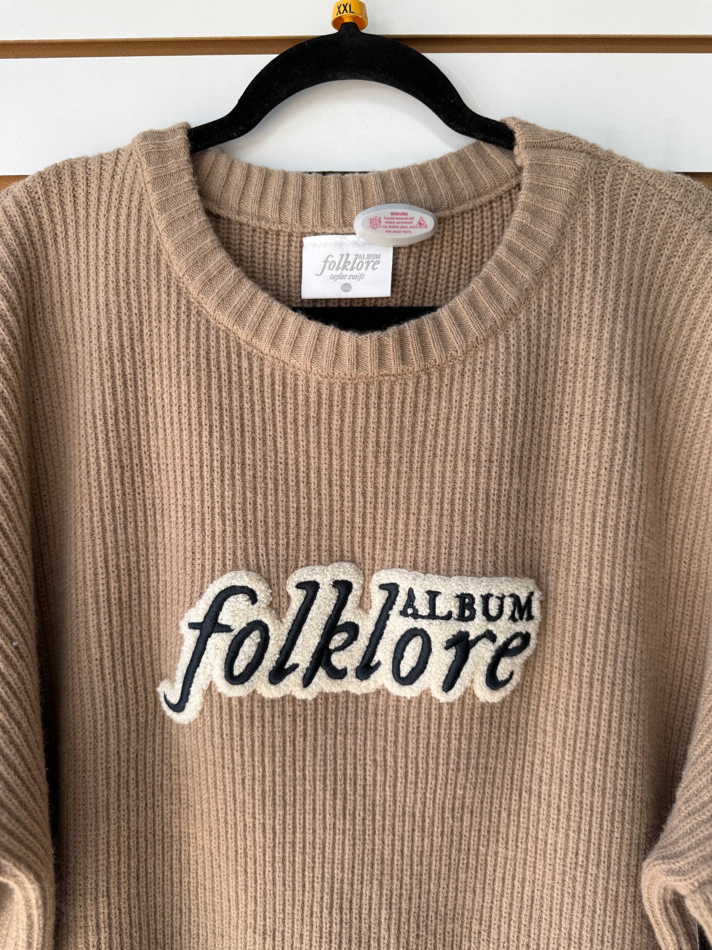 Taylor Swift Folklore album tan sweater size 3XL