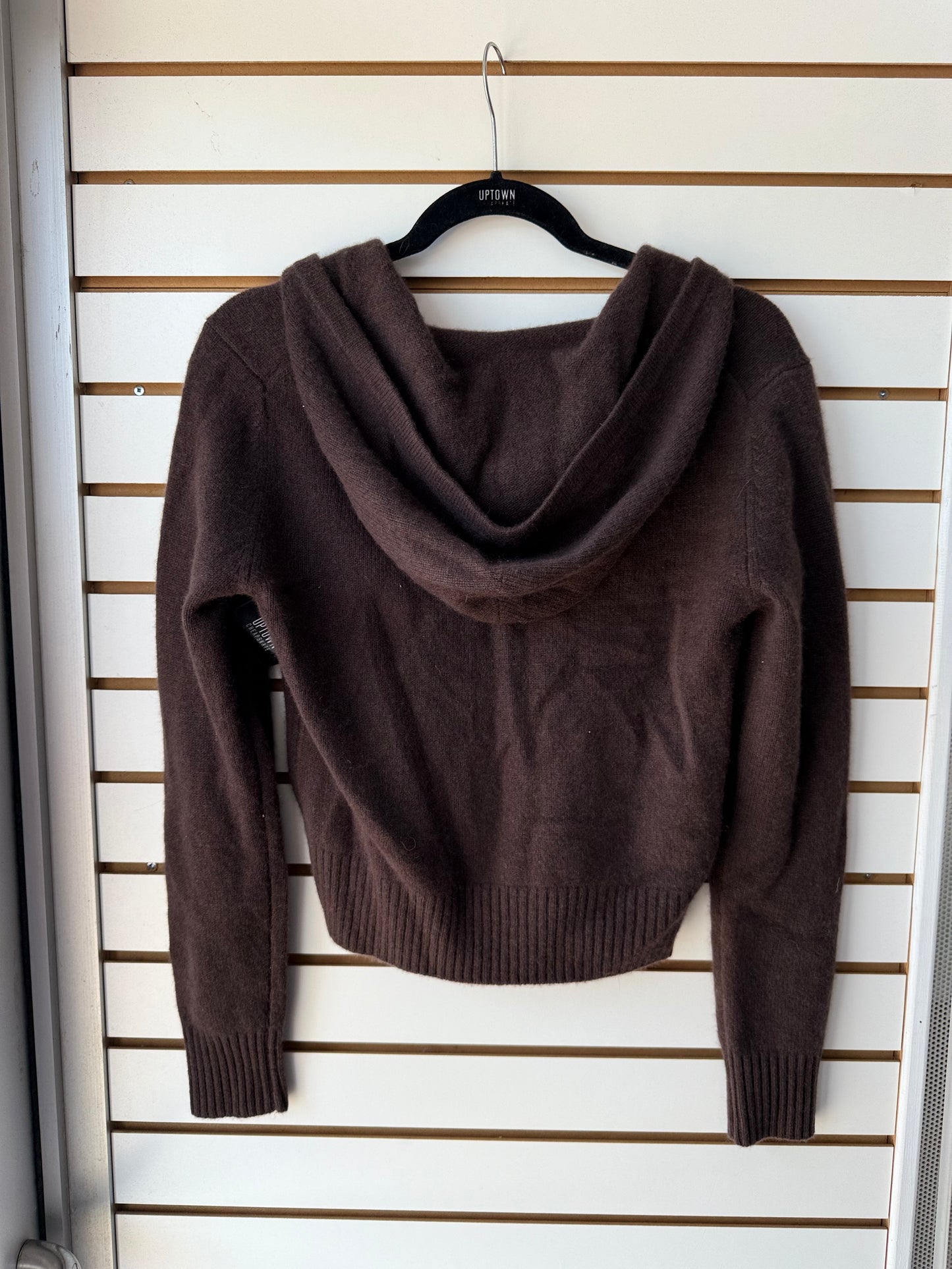Aritzia brown hooded cashmere zip up size small