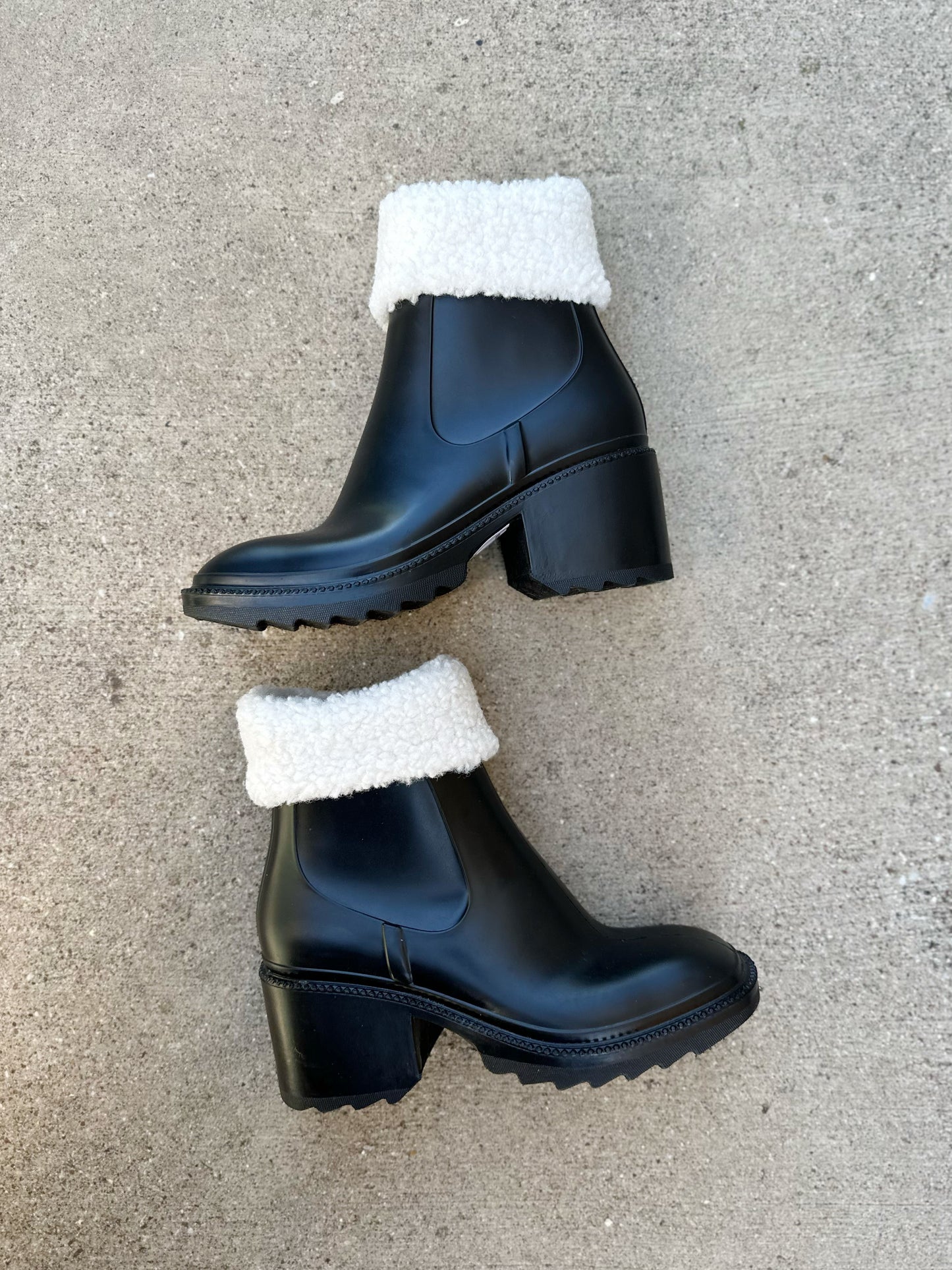 INC International Concepts black rubber boots (sz 6.5)