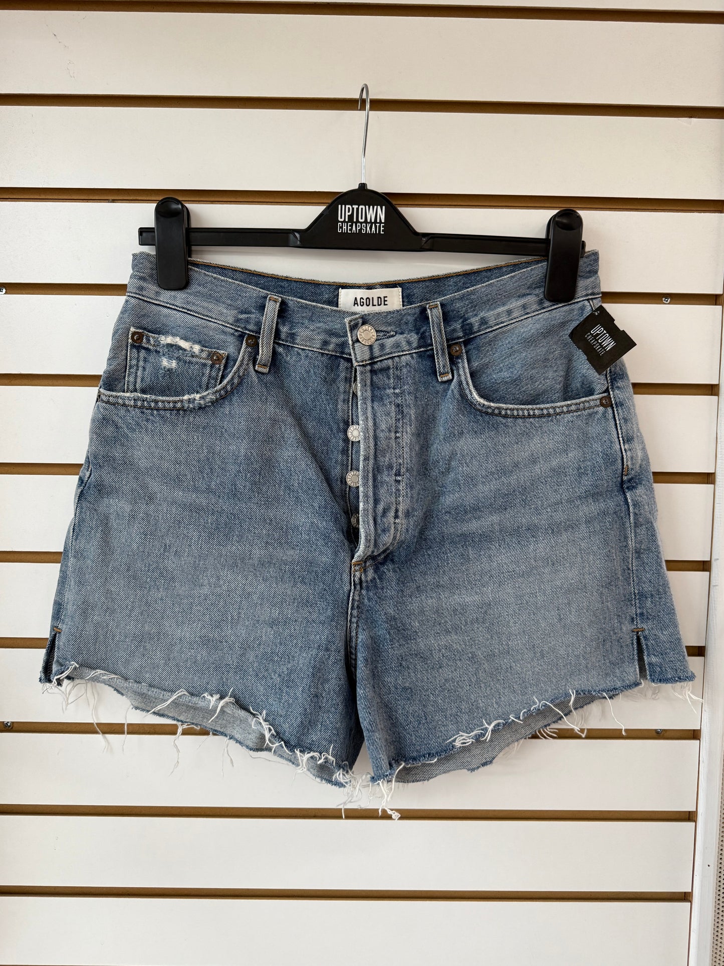 Agolde Dee high rise denim shorts size 28