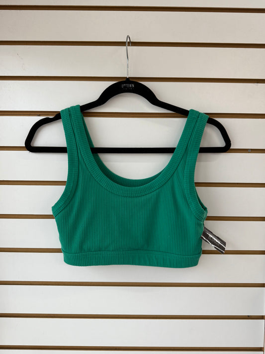 ALO Yoga green wellness ribbed sports bra size medium, light wear