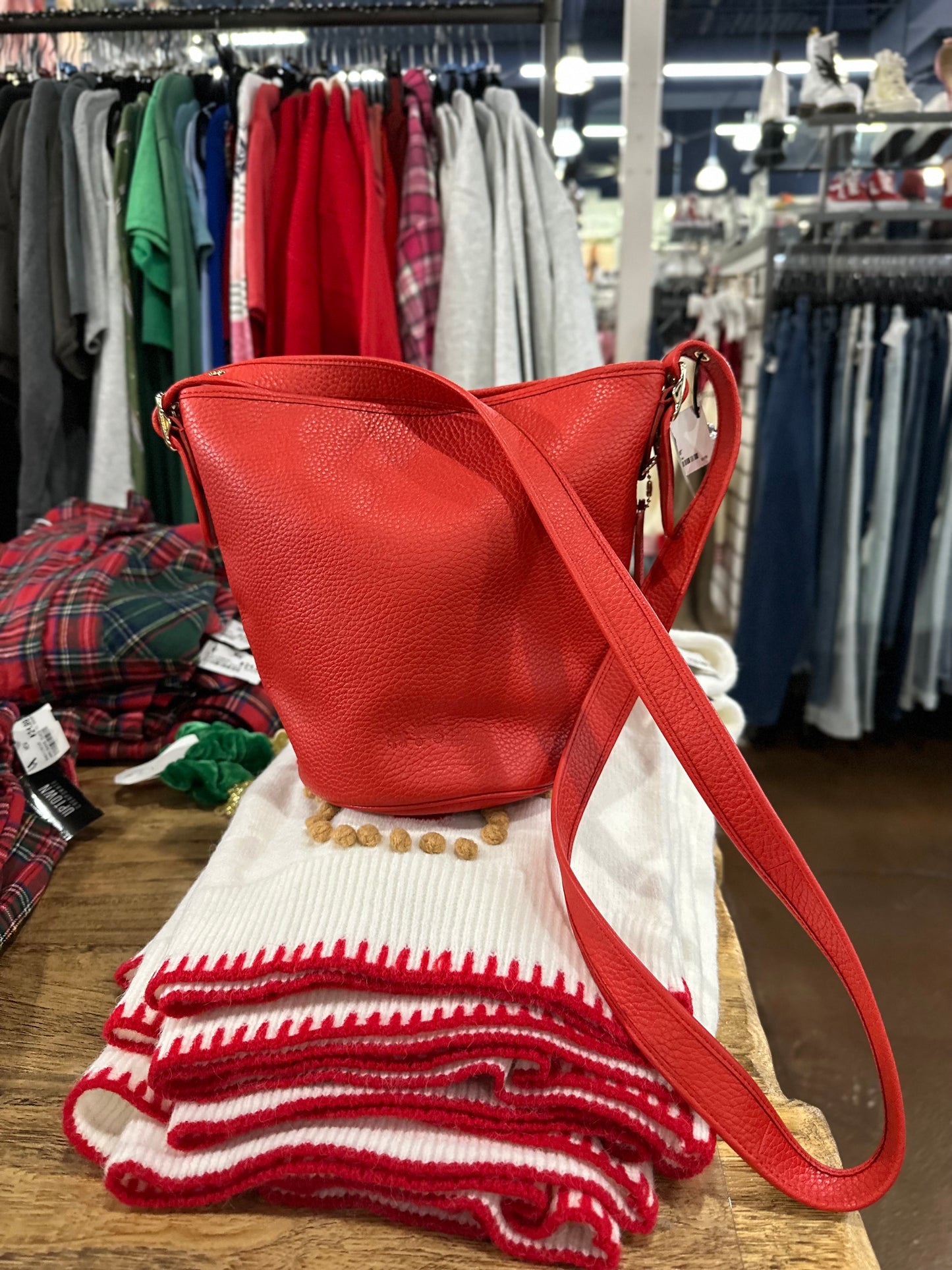 RESERVED NWT Coach red bucket bag