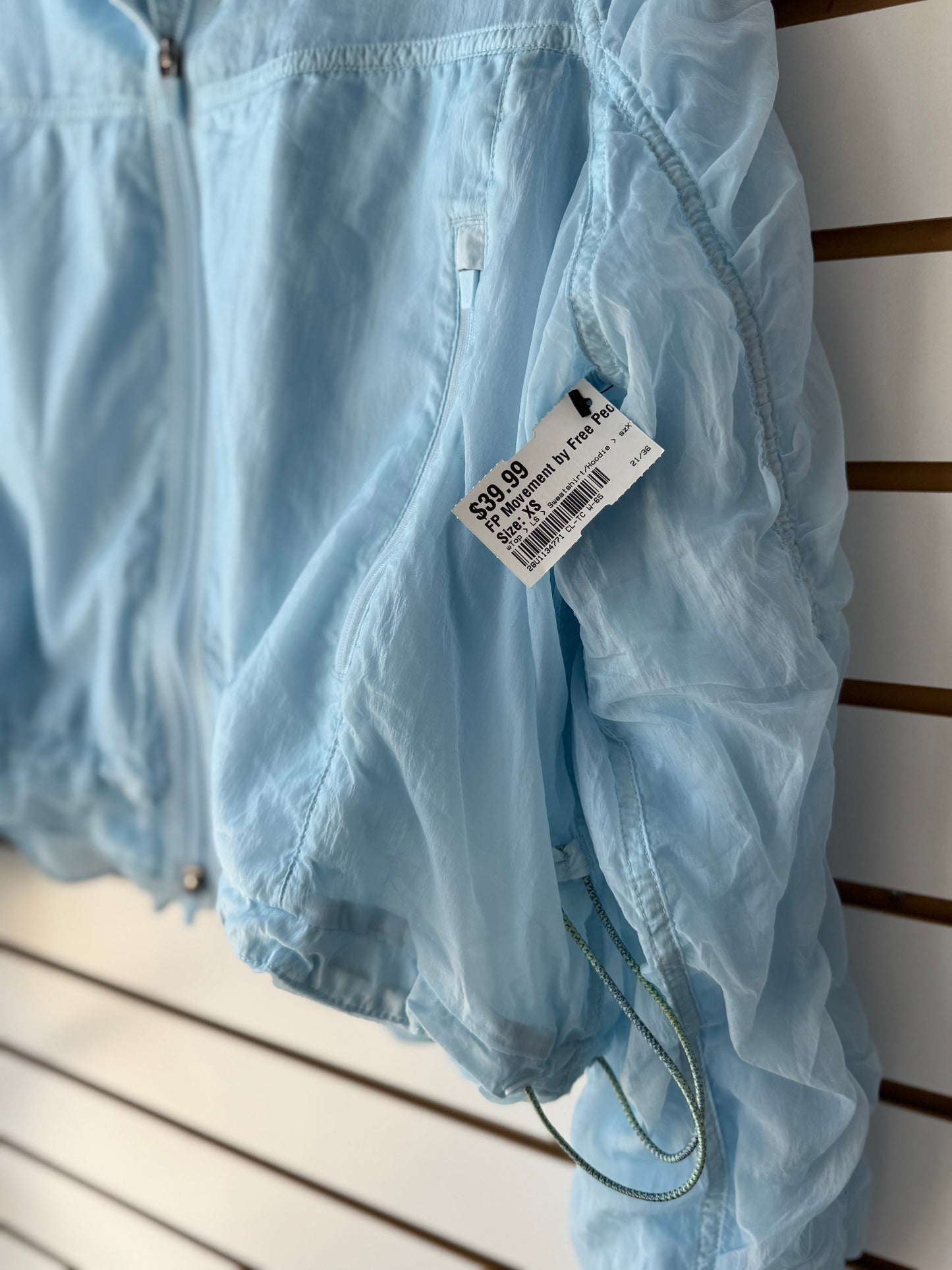 NWOT FP Movement sheer bliss jacket in light blue size XS
