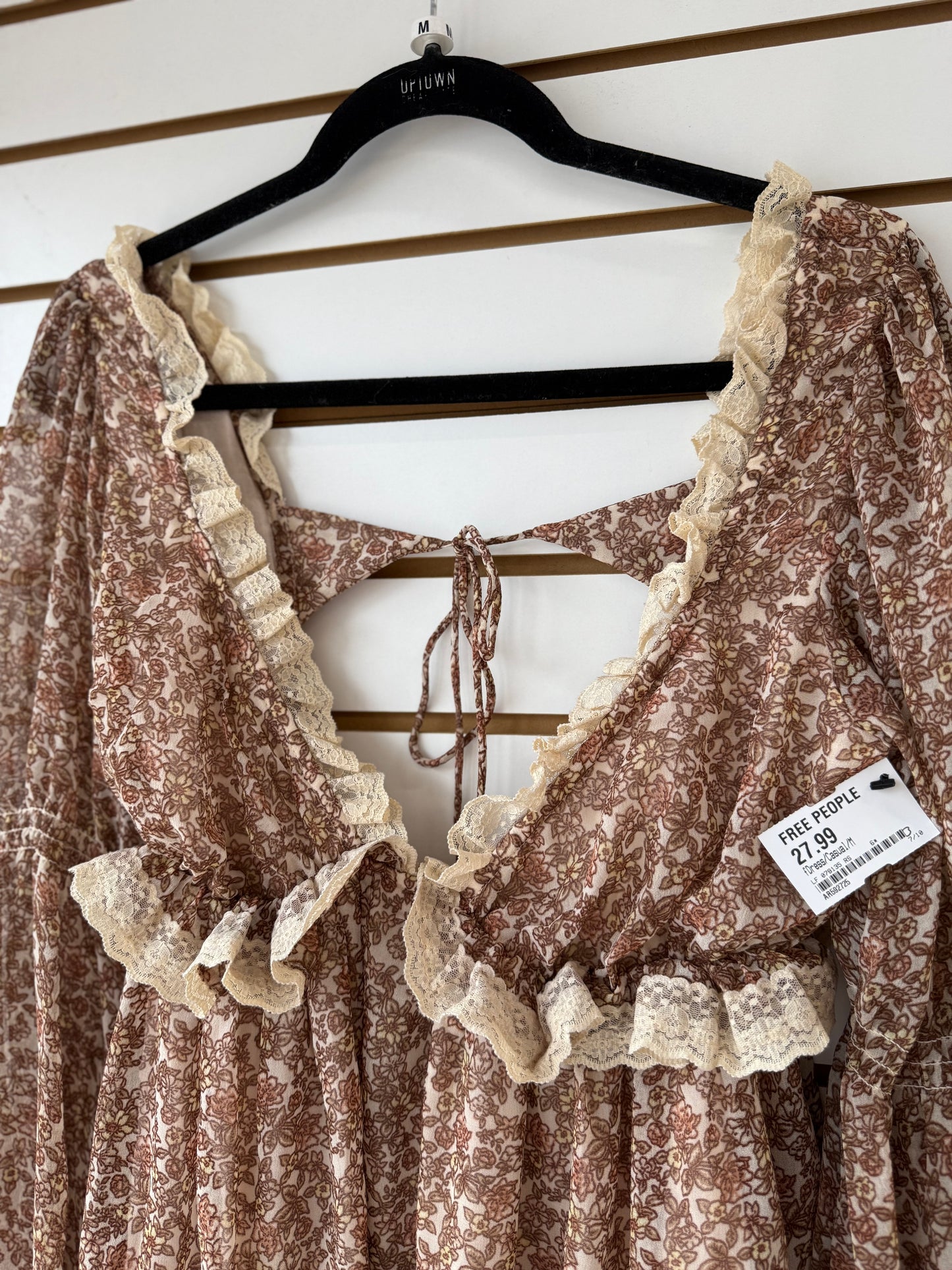 Free People Pennie printed babydoll mini dress size medium
