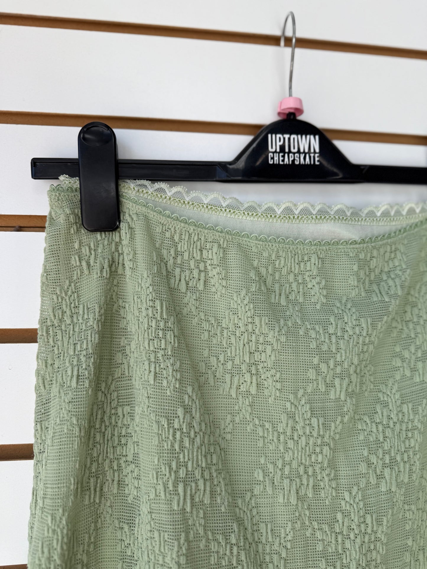 Intimately Free People green lace midi slip skirt , medium