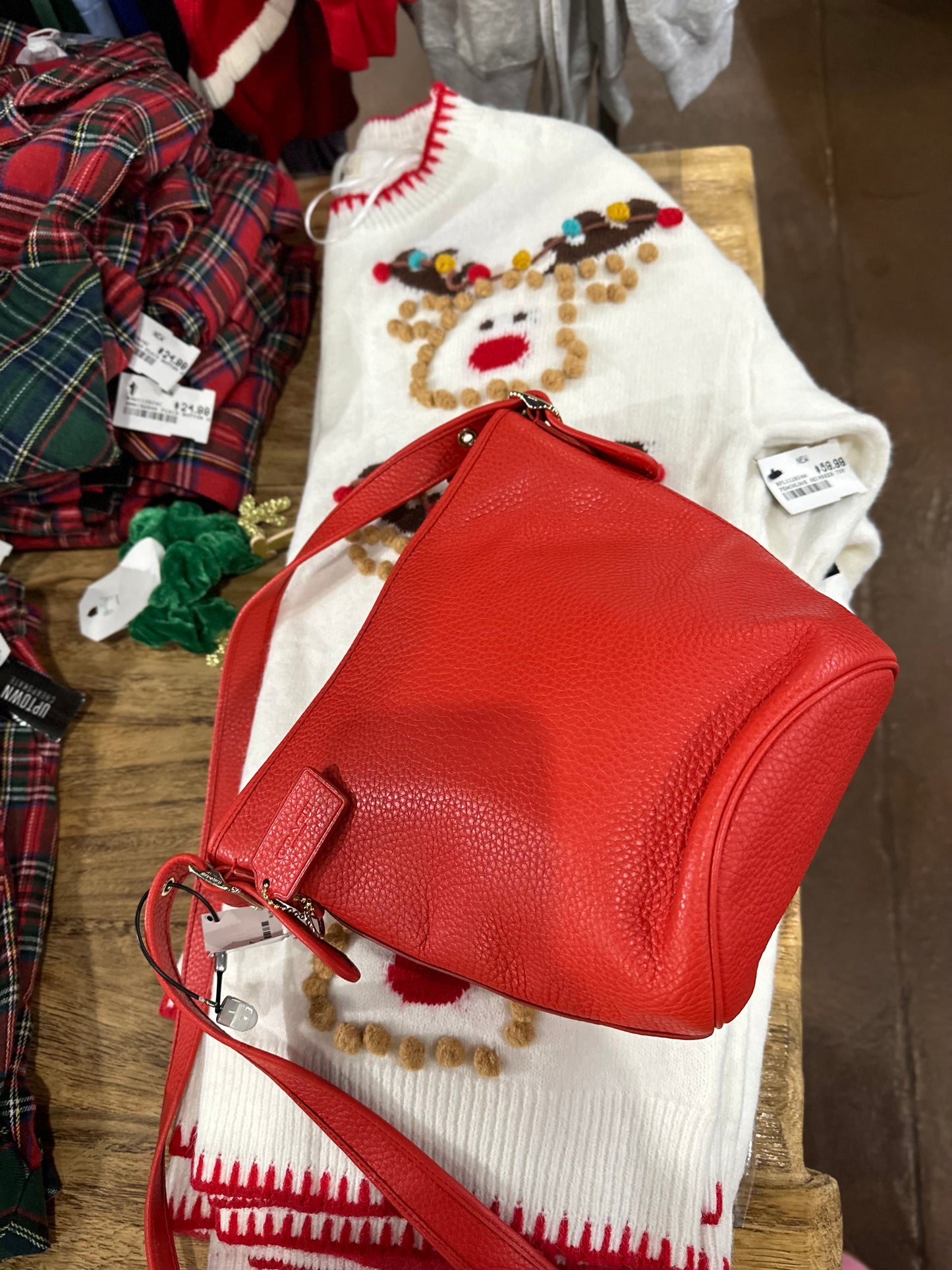 RESERVED NWT Coach red bucket bag