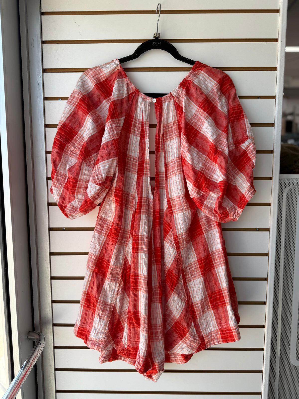 Free People bop around plaid romper size small
