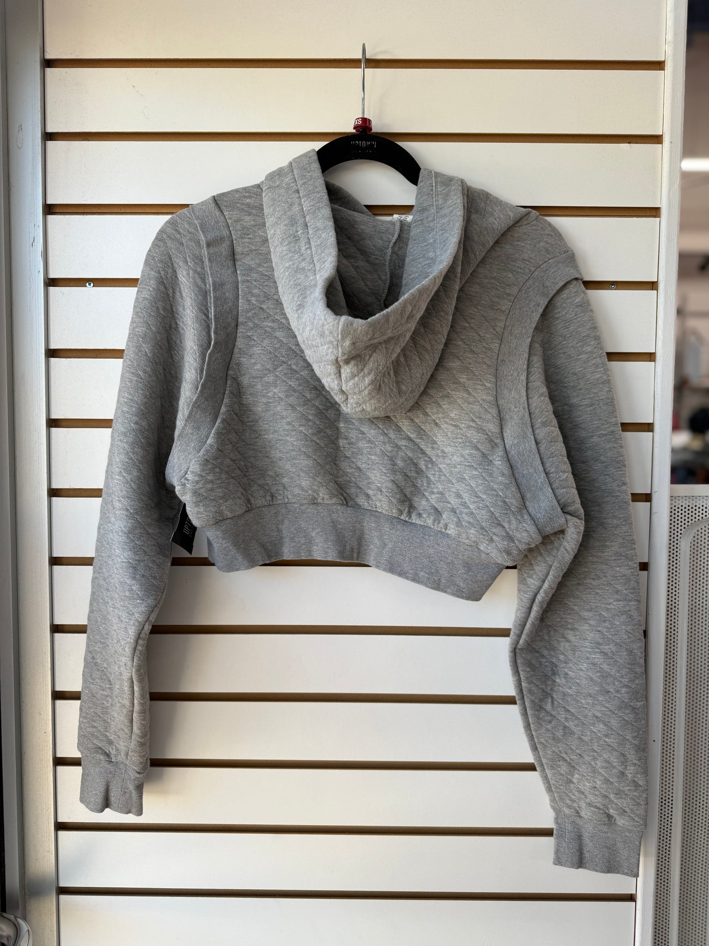 ALO Yoga cropped gray quilted boxing top sz XS