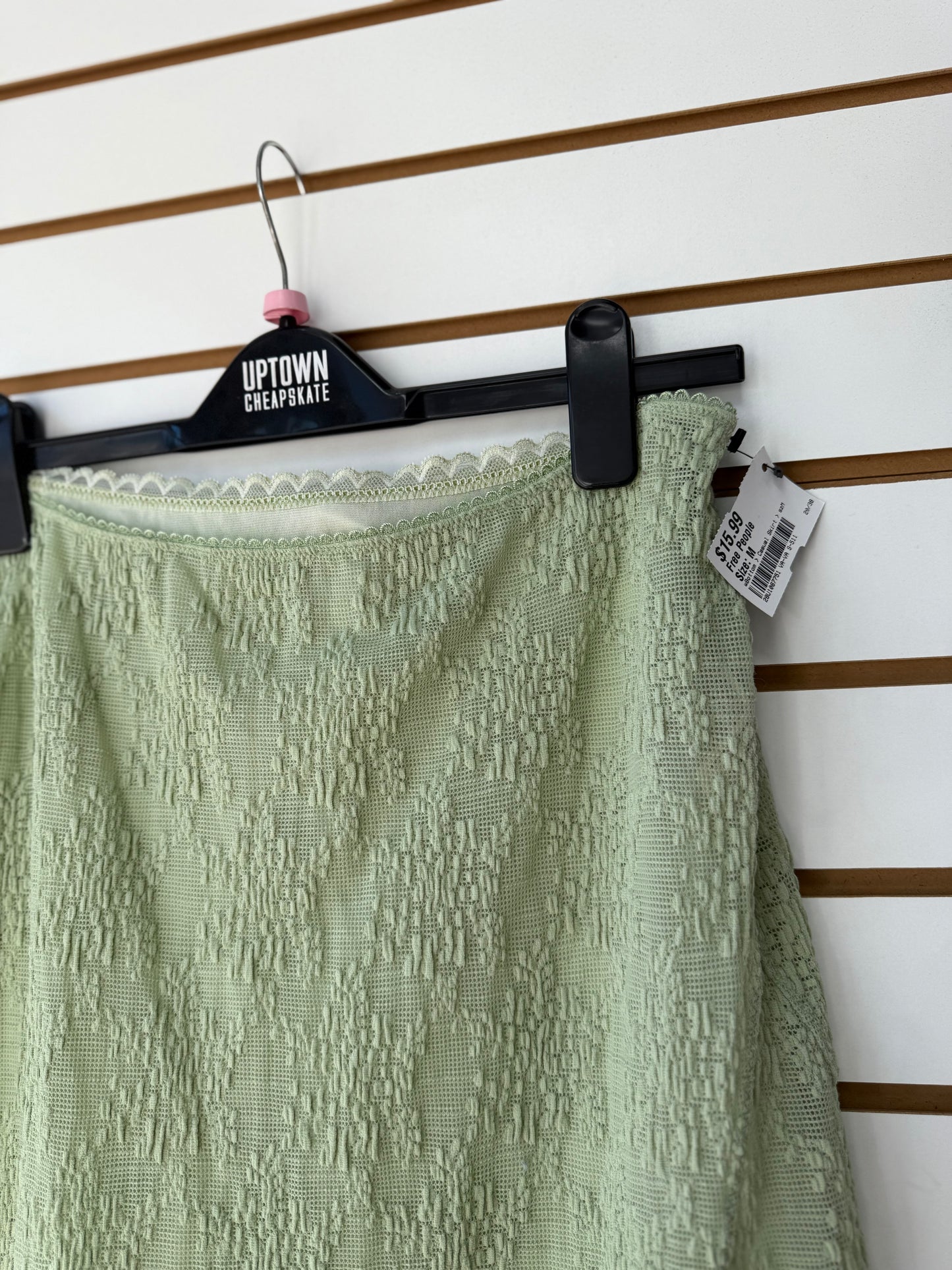 Intimately Free People green lace midi slip skirt , medium