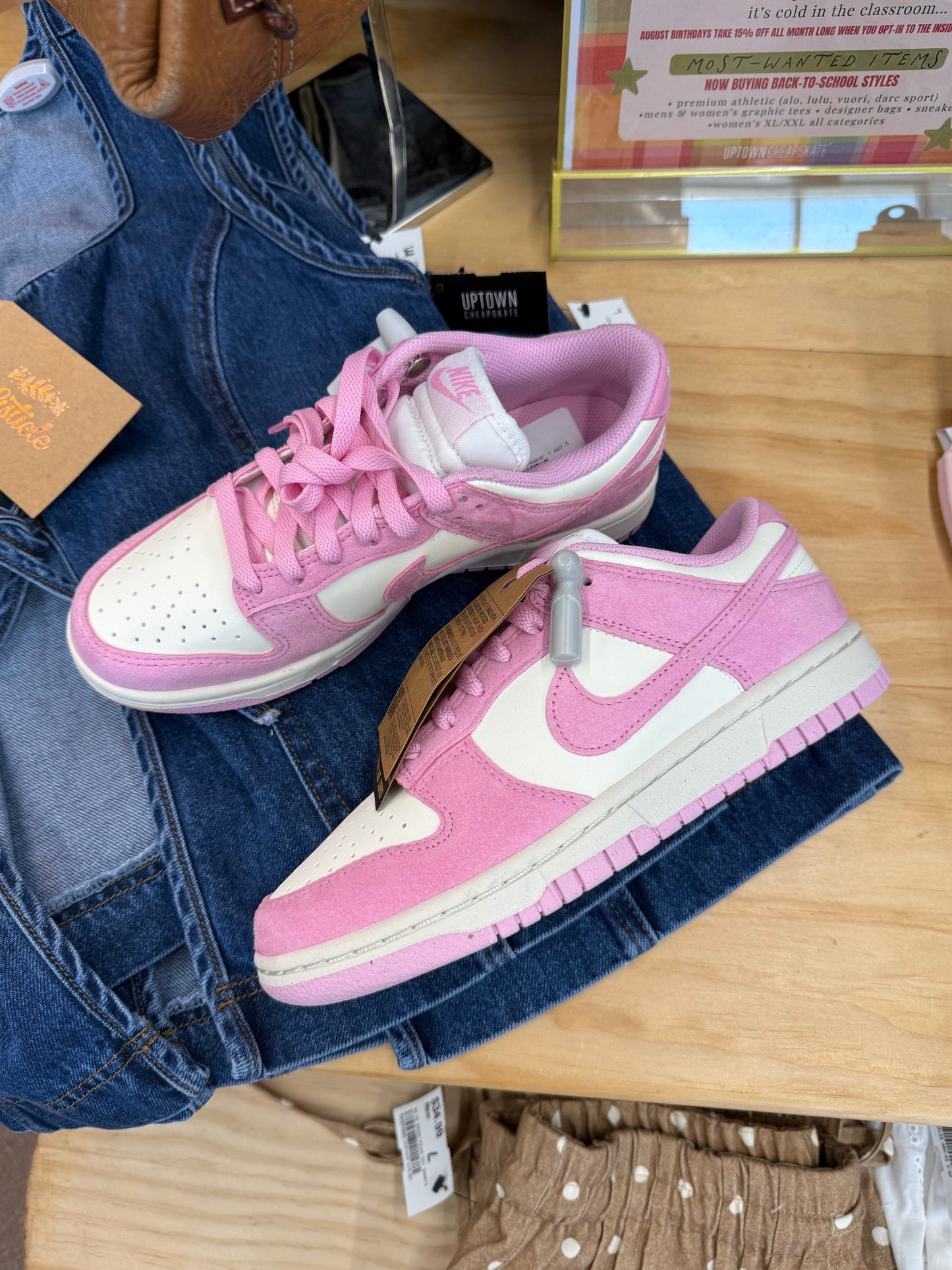 NWT Nike pink sail/rise dunk low size 7.5 women’s