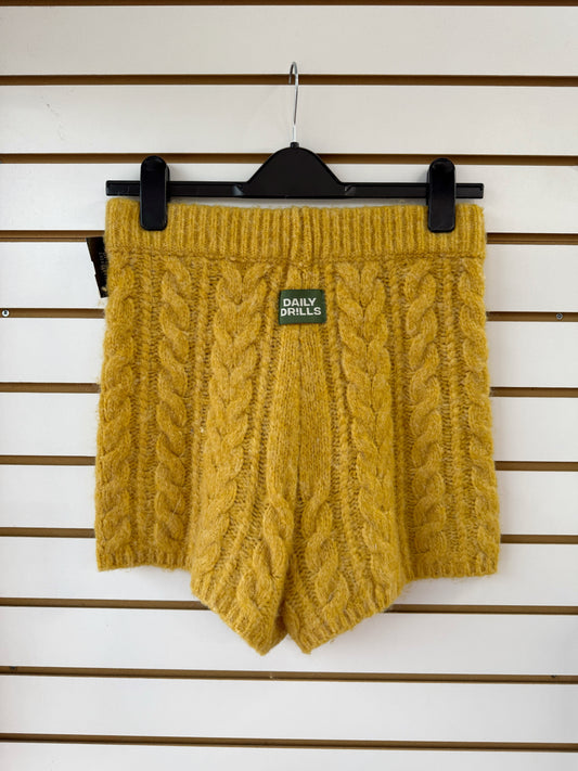 Daily Drills yellow cable knit shorts size XS/S