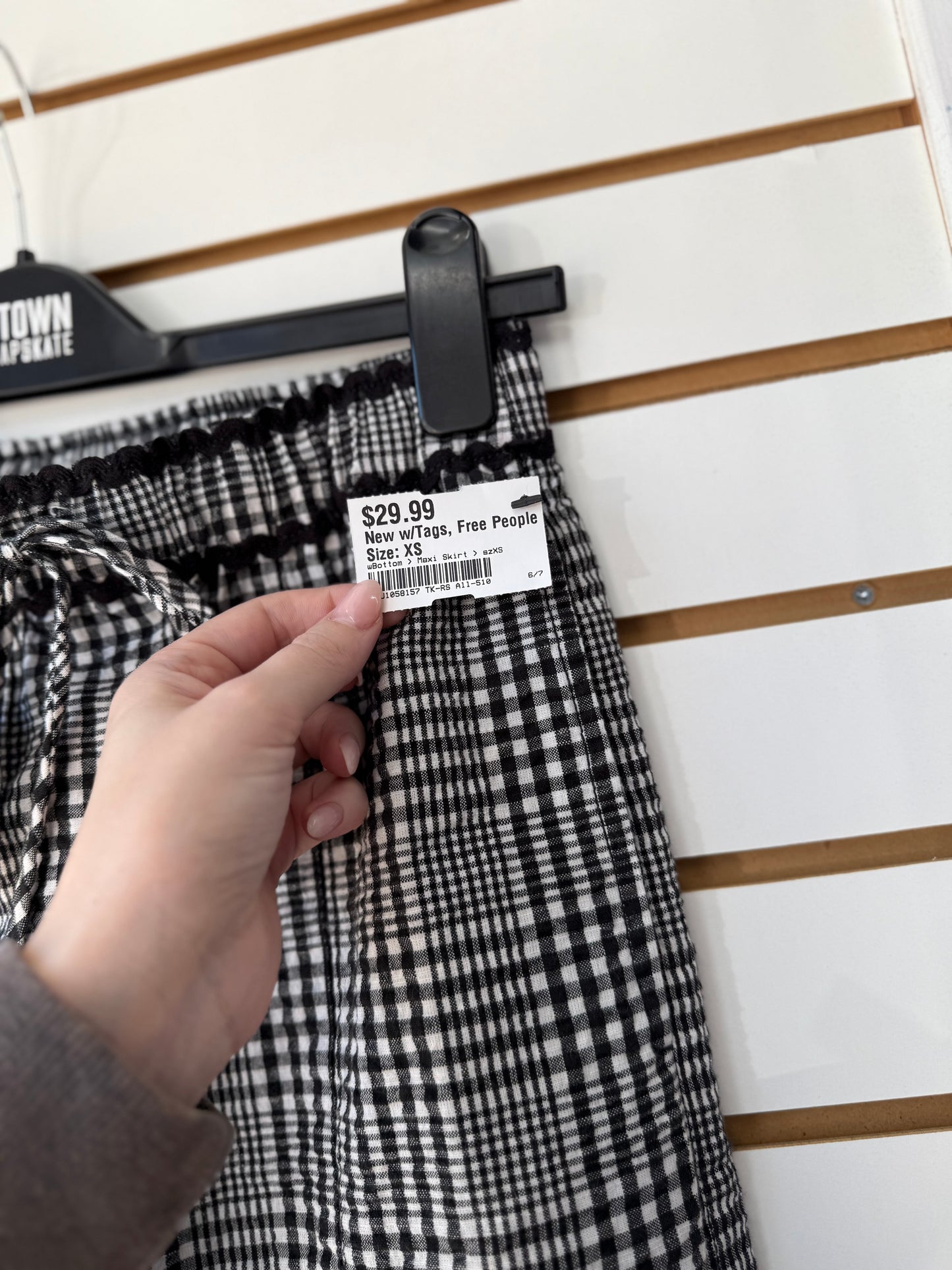 NWT Free People Penelope Gingham Midi Skirt sz XS