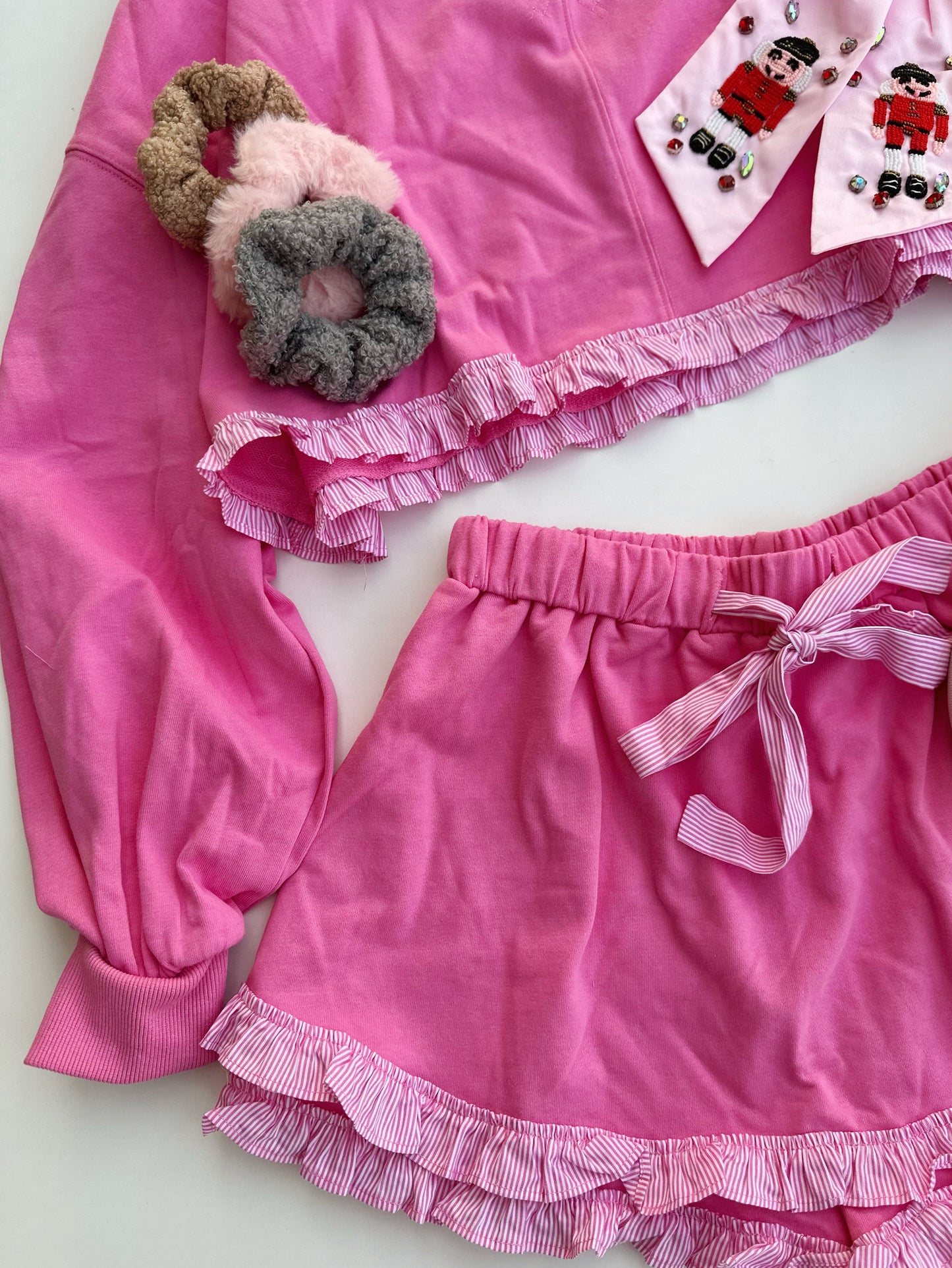 Pink ruffle skort and top set both pieces size small