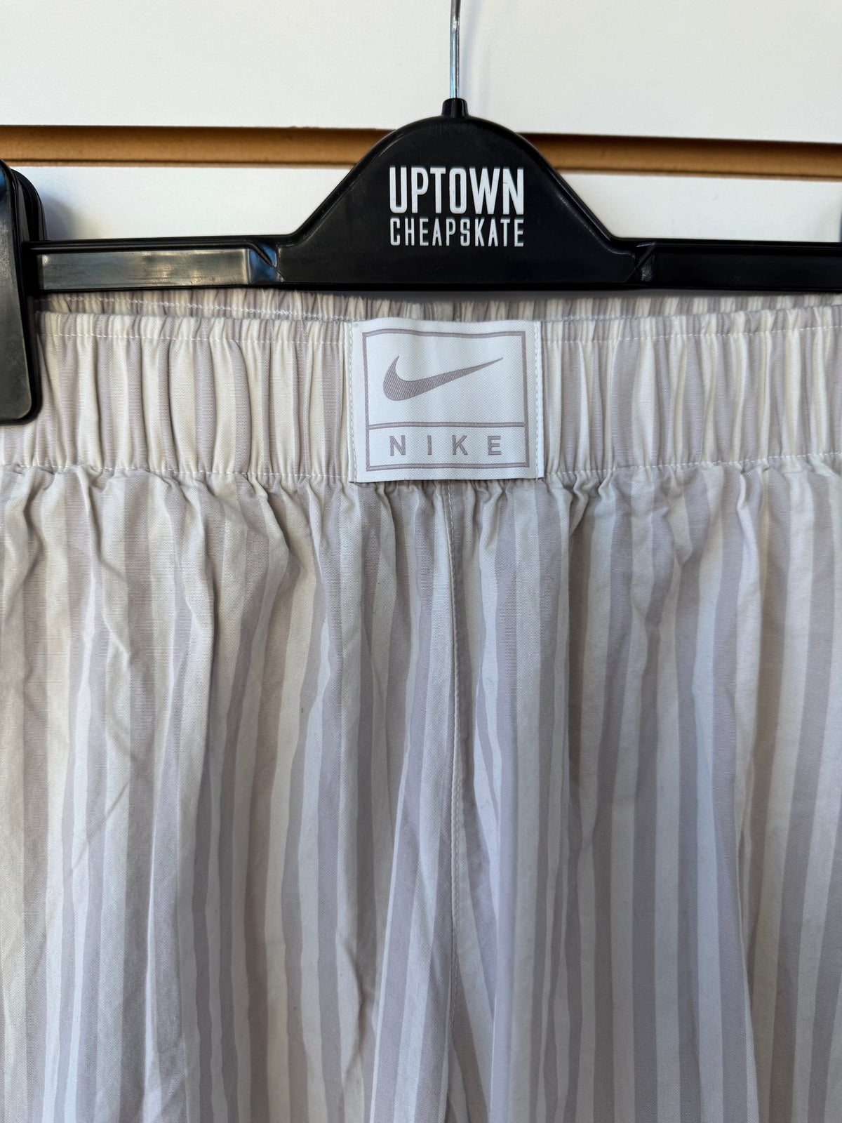 Nike gray striped poplin boxer pants sz XS