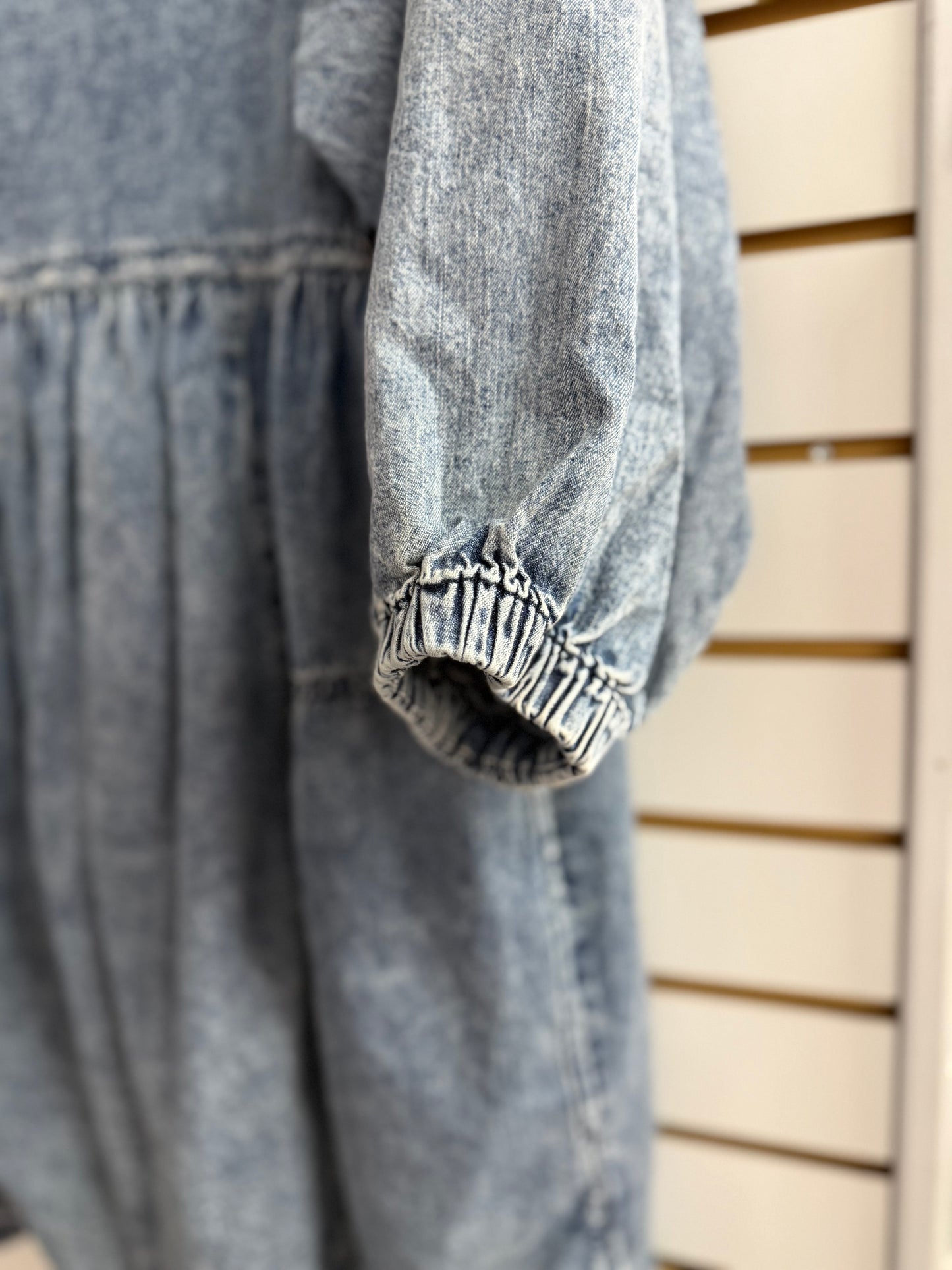 Free People Get Obsessed denim mini dress az Large
