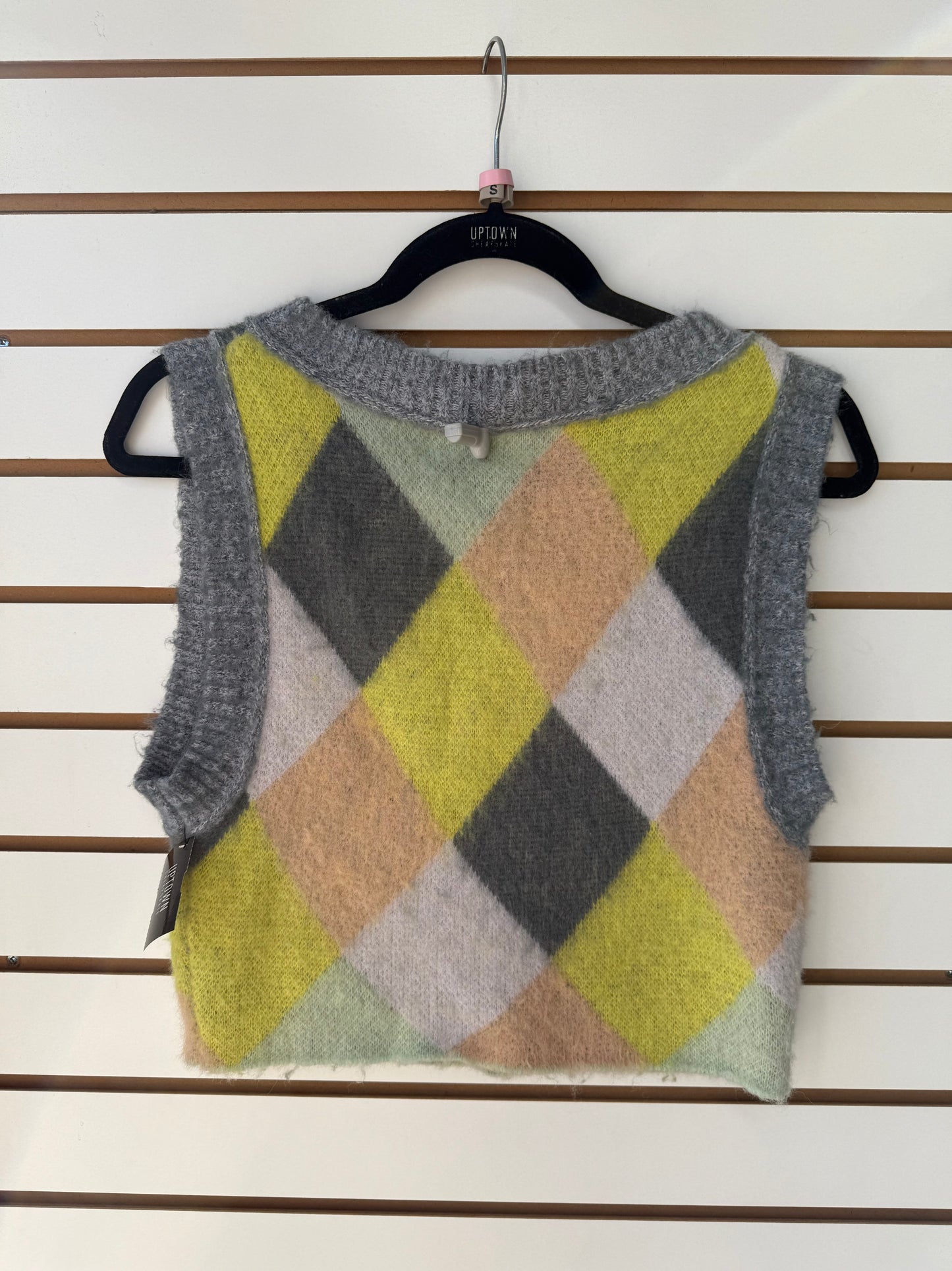 Free People Quinn argyle sweater vest Small