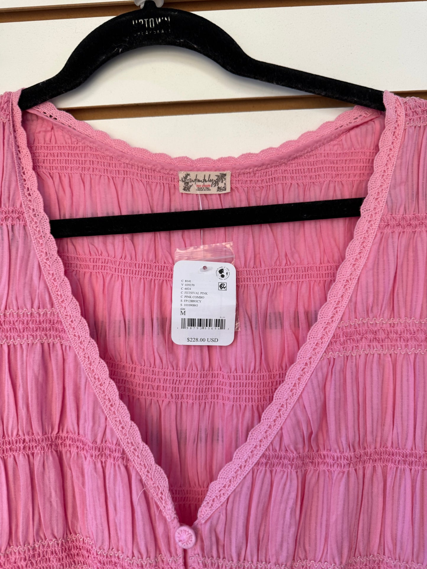 NWT Intimately Free People Sweet Saloon pink maxi bodysuit size medium