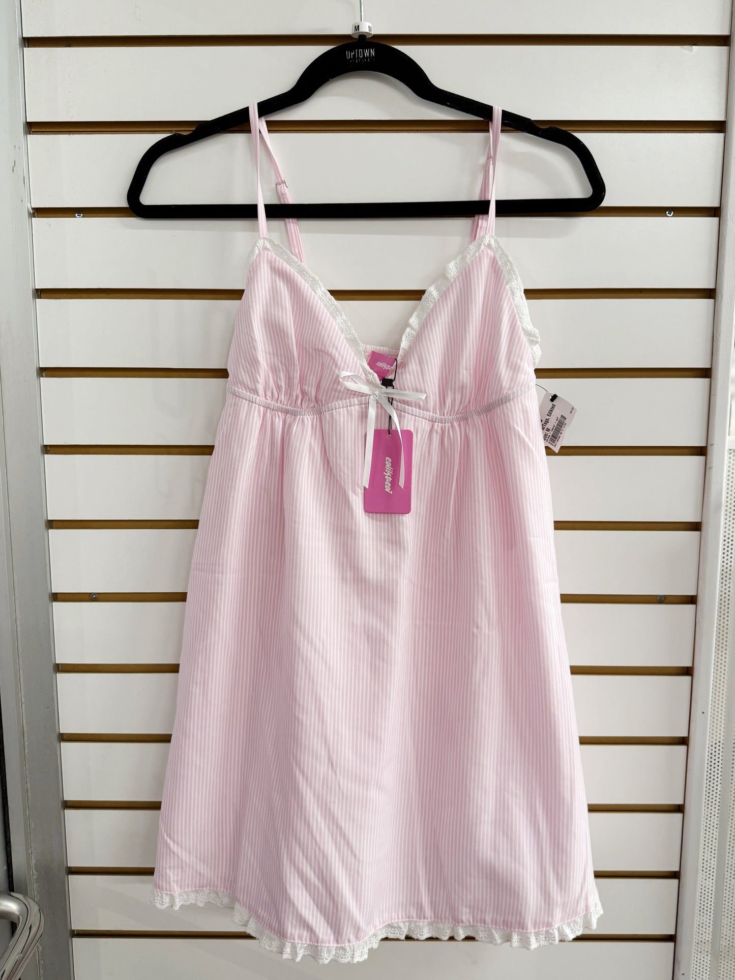 NWT Edikted Danira pink pinstripe babydoll dress sz Med