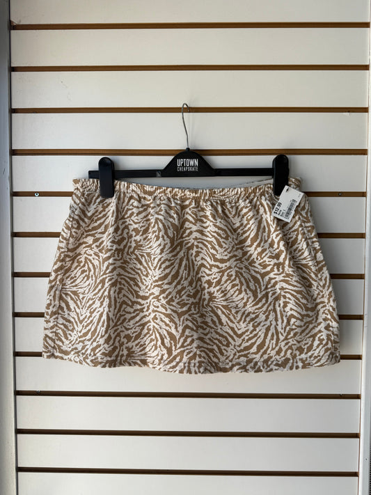 Aerie brown zebra striped skirt w/ shorts size large