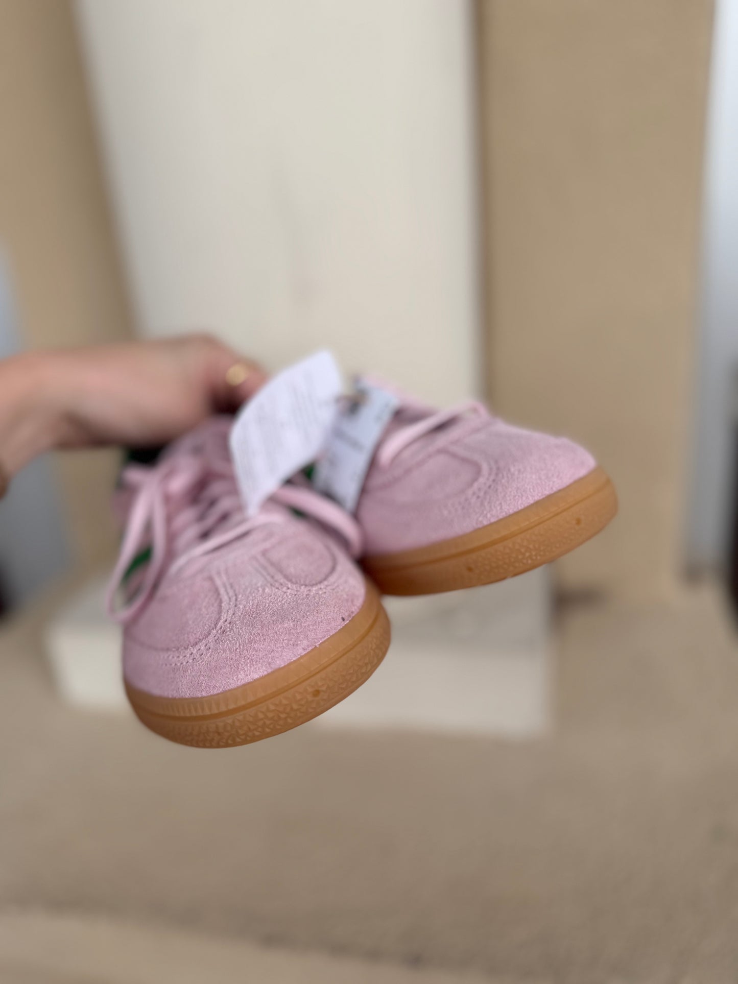 NWT adidas Originals Handball Spezial sneakers in pink and green womens 7