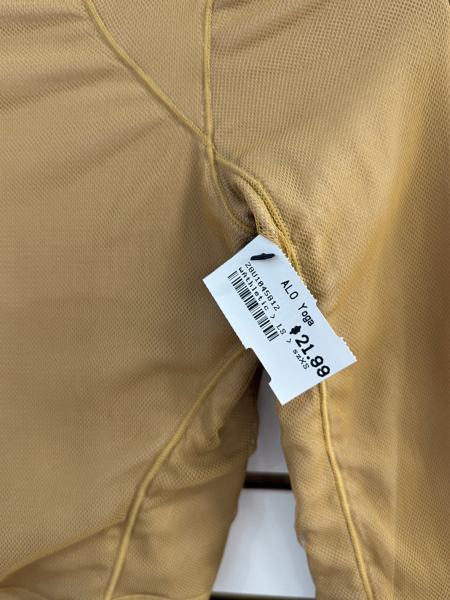 ALO Yoga vision mesh top sz XS caramel latte