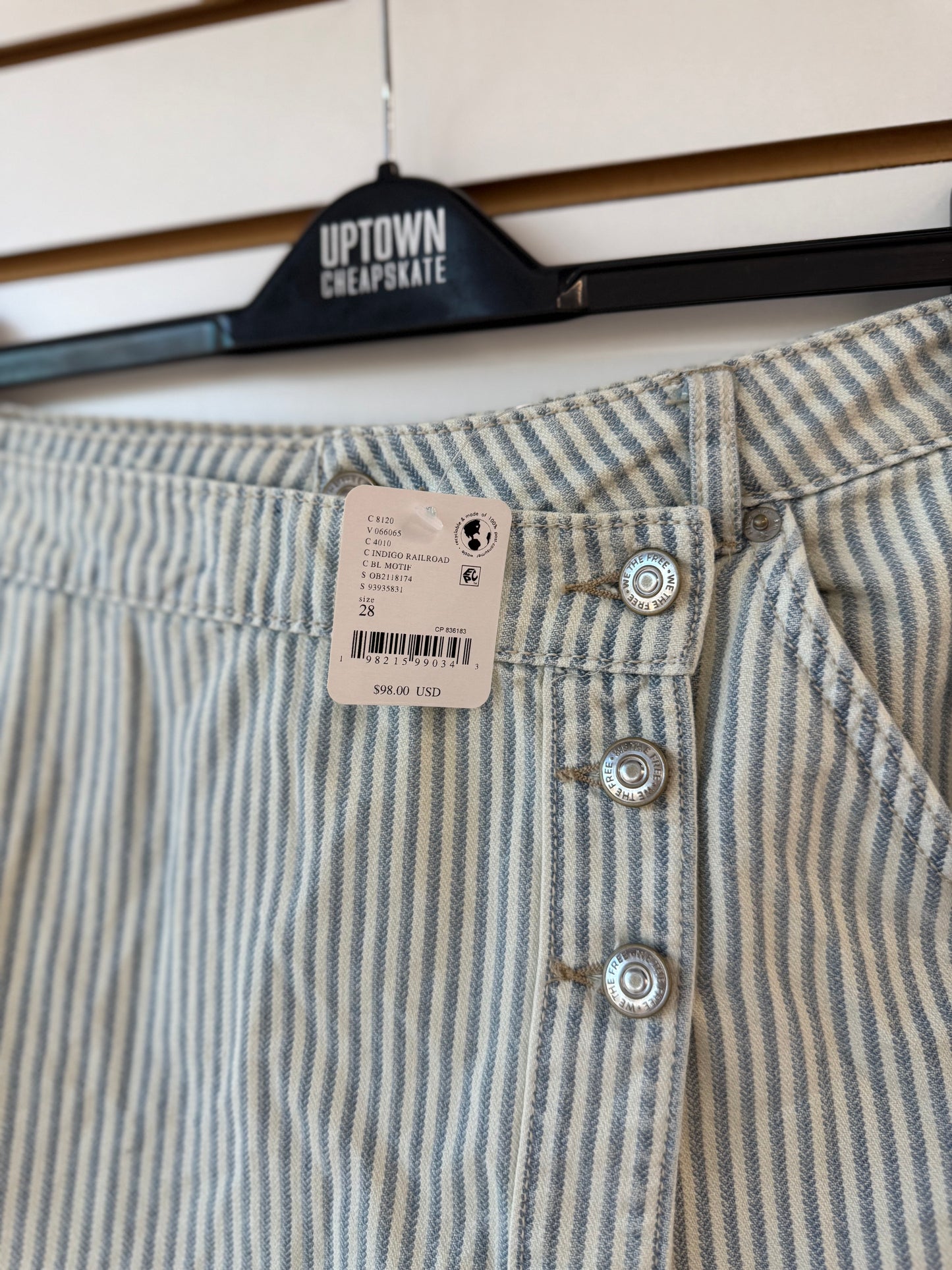 NWT We the Free Wynne striped skirt sz 28