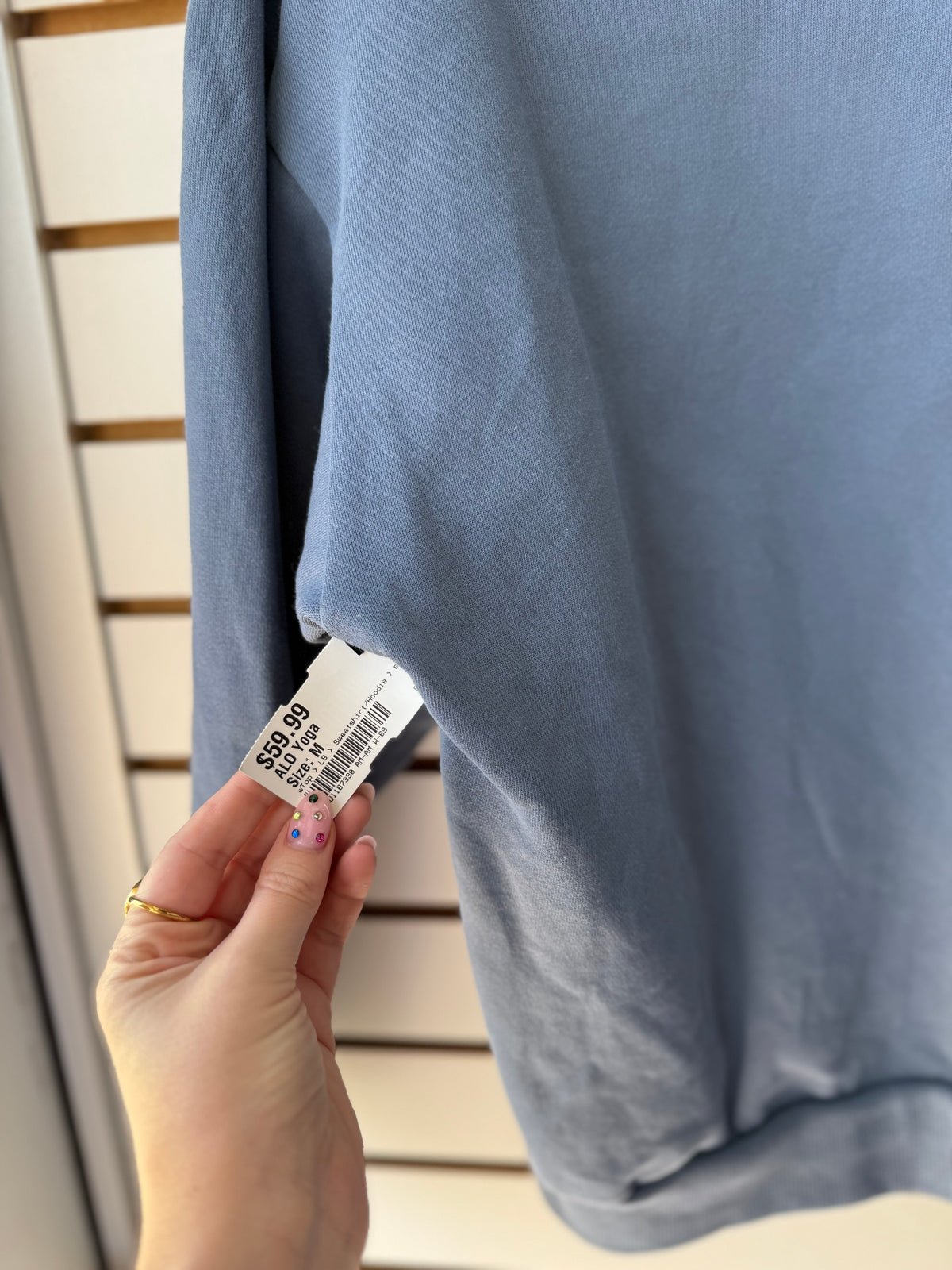 ALO Yoga blue pullover size medium