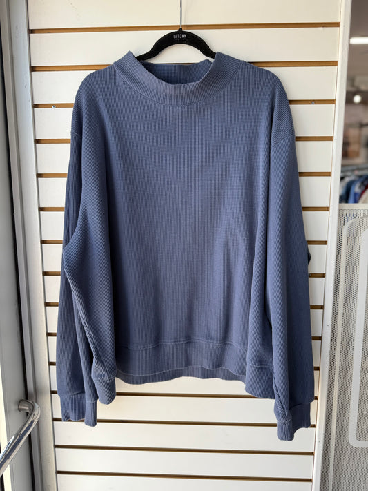 PARKE blue waffle knit mock neck size XXL