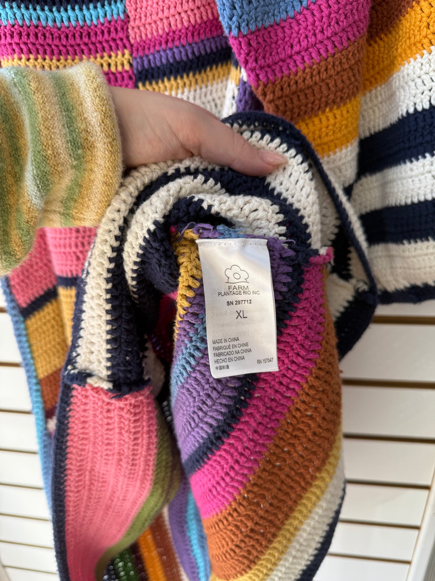 Farm Rio knit striped mini dress size XL