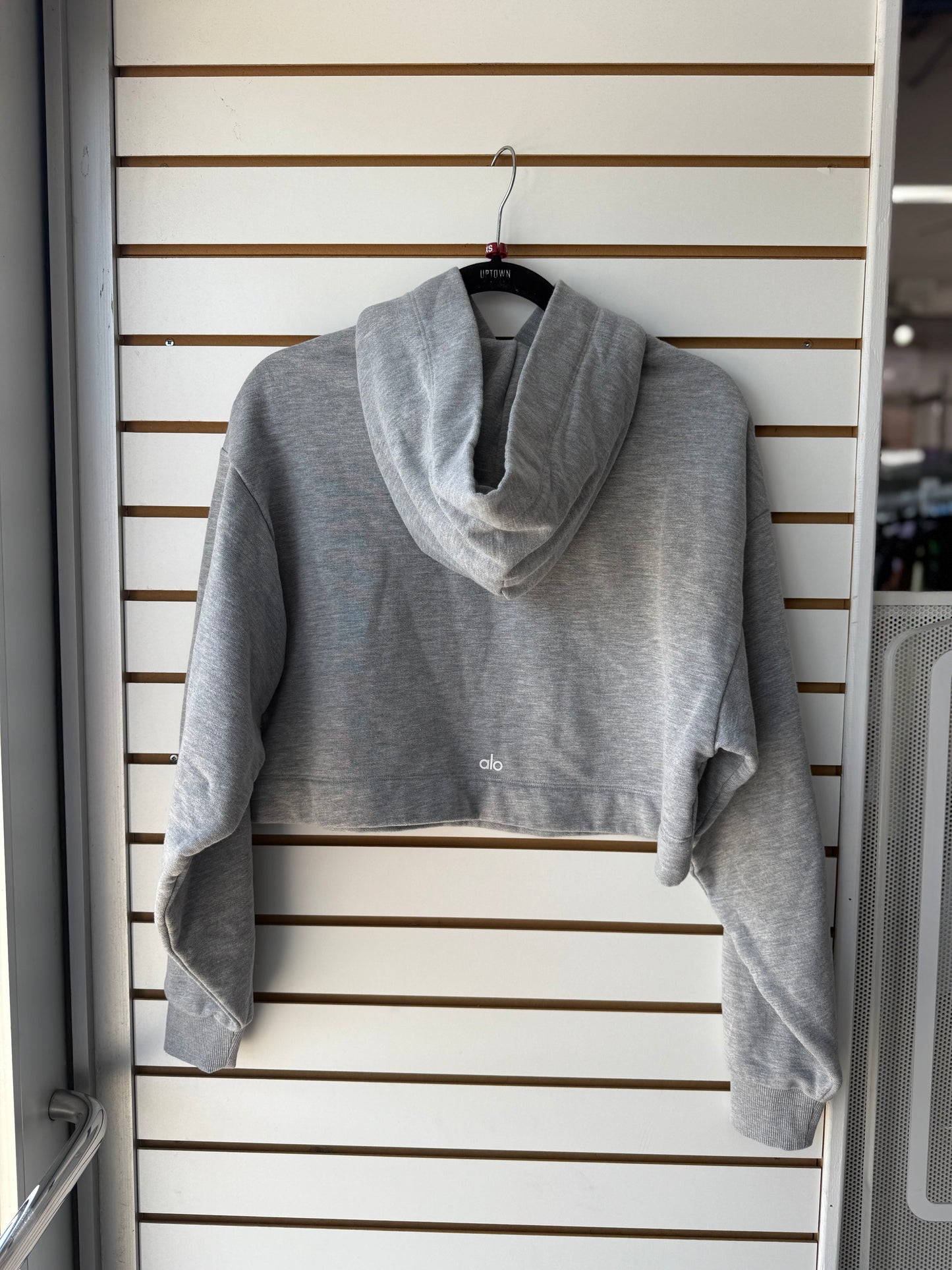 ALO Yoga gray cropped hoodie size XS