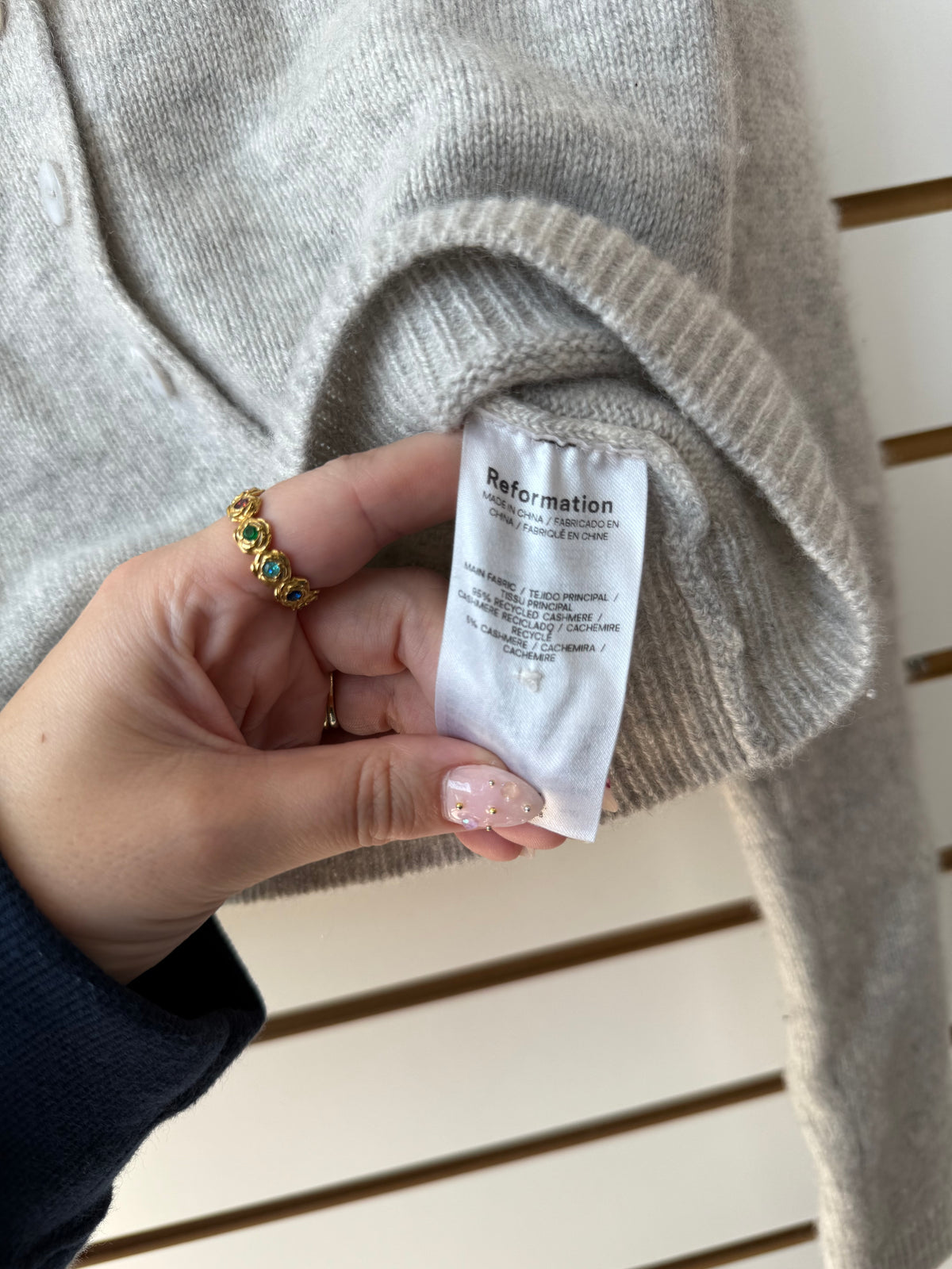 Reformation gray cashmere cardigan size Small