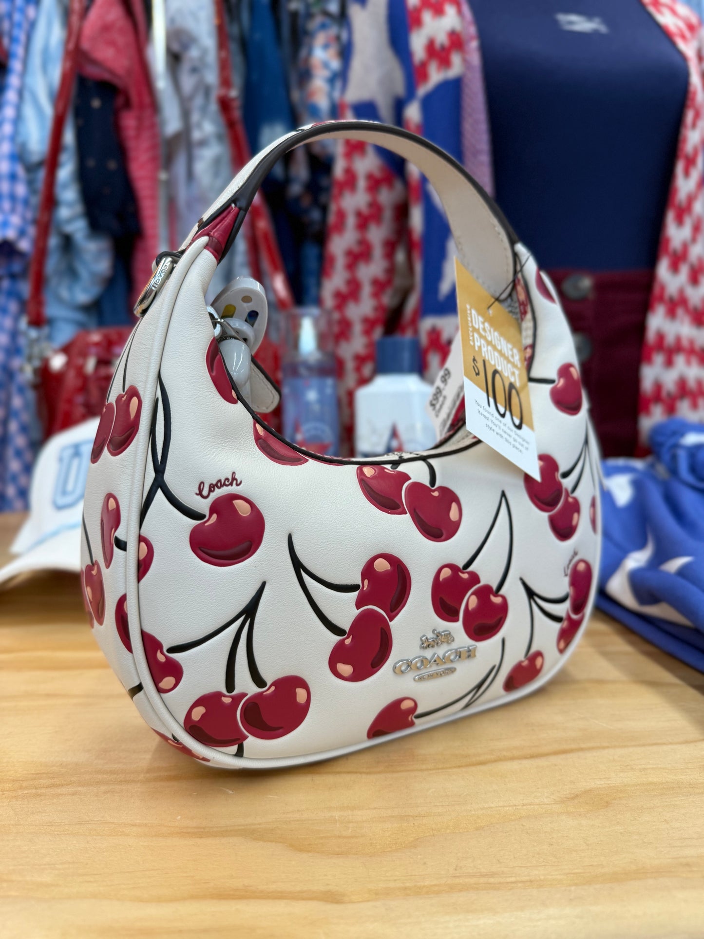 Coach cherry Carmen mini bag with crossbody strap