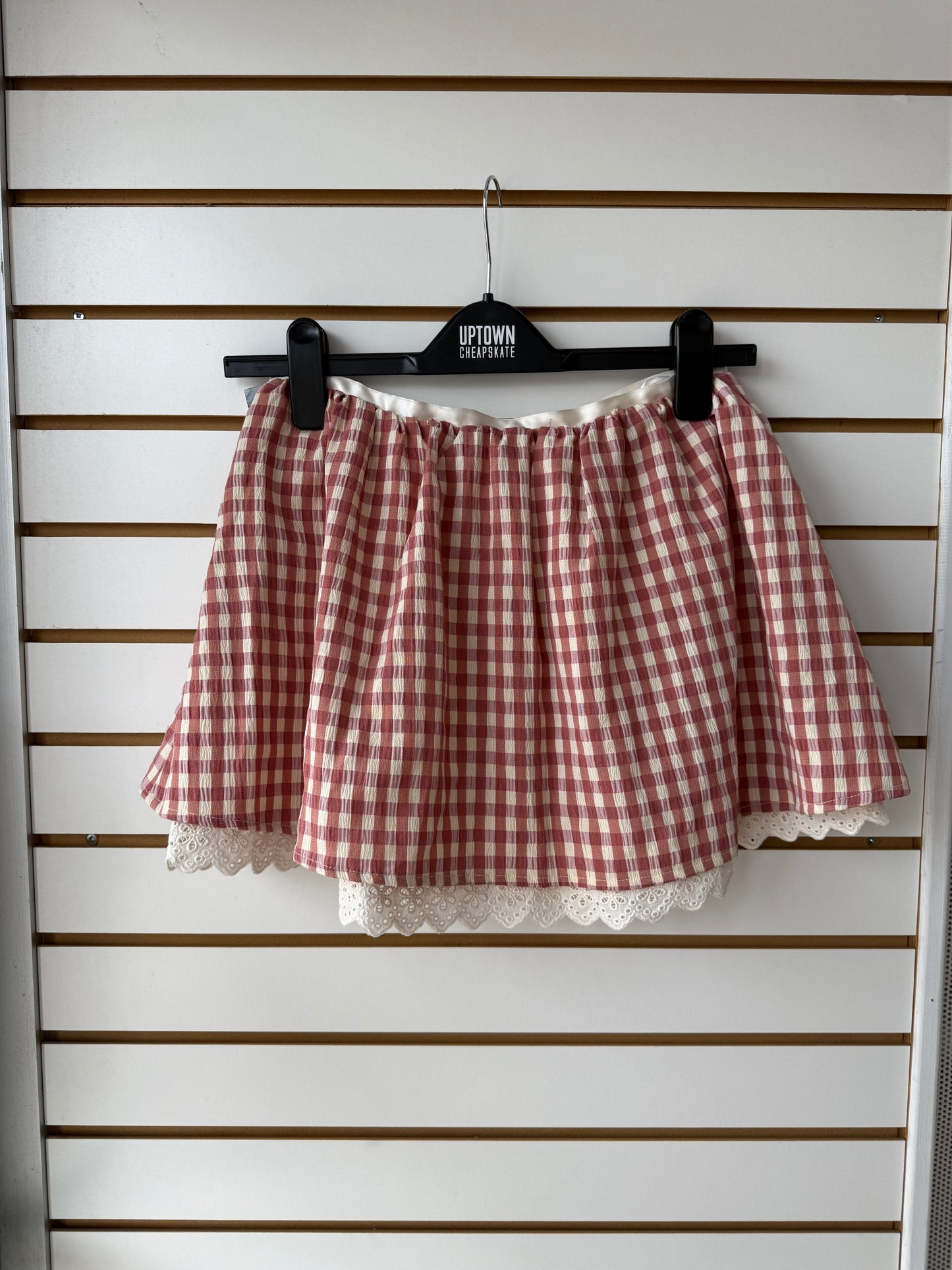 NWT For Love & Lemons Georgia Gingham Mini Skirt sz XS