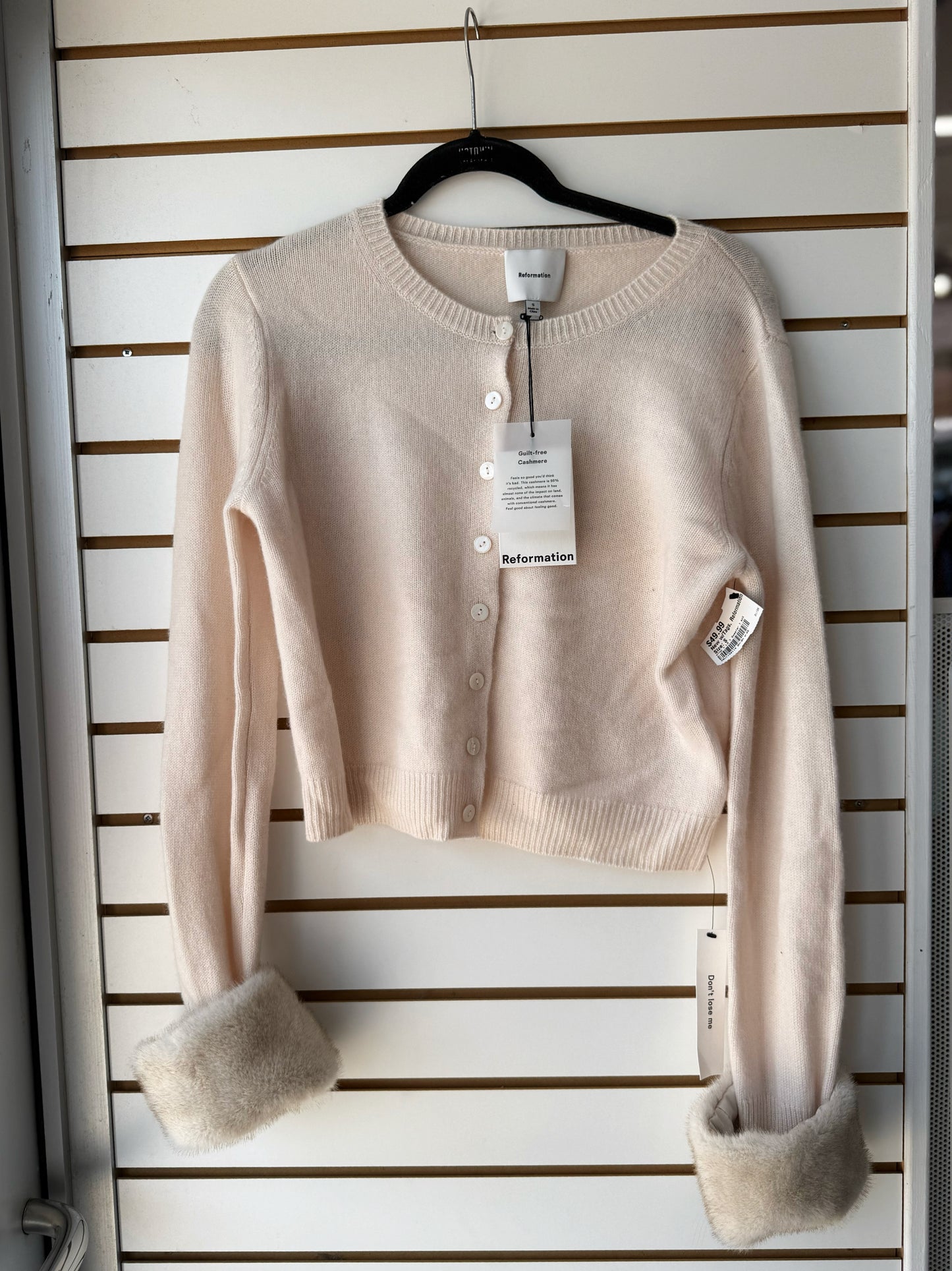 NWT Reformation Clara Cashmere cardigan size small