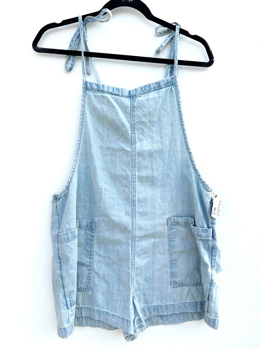 Aerie blue tie shoulder shortall sz Medium