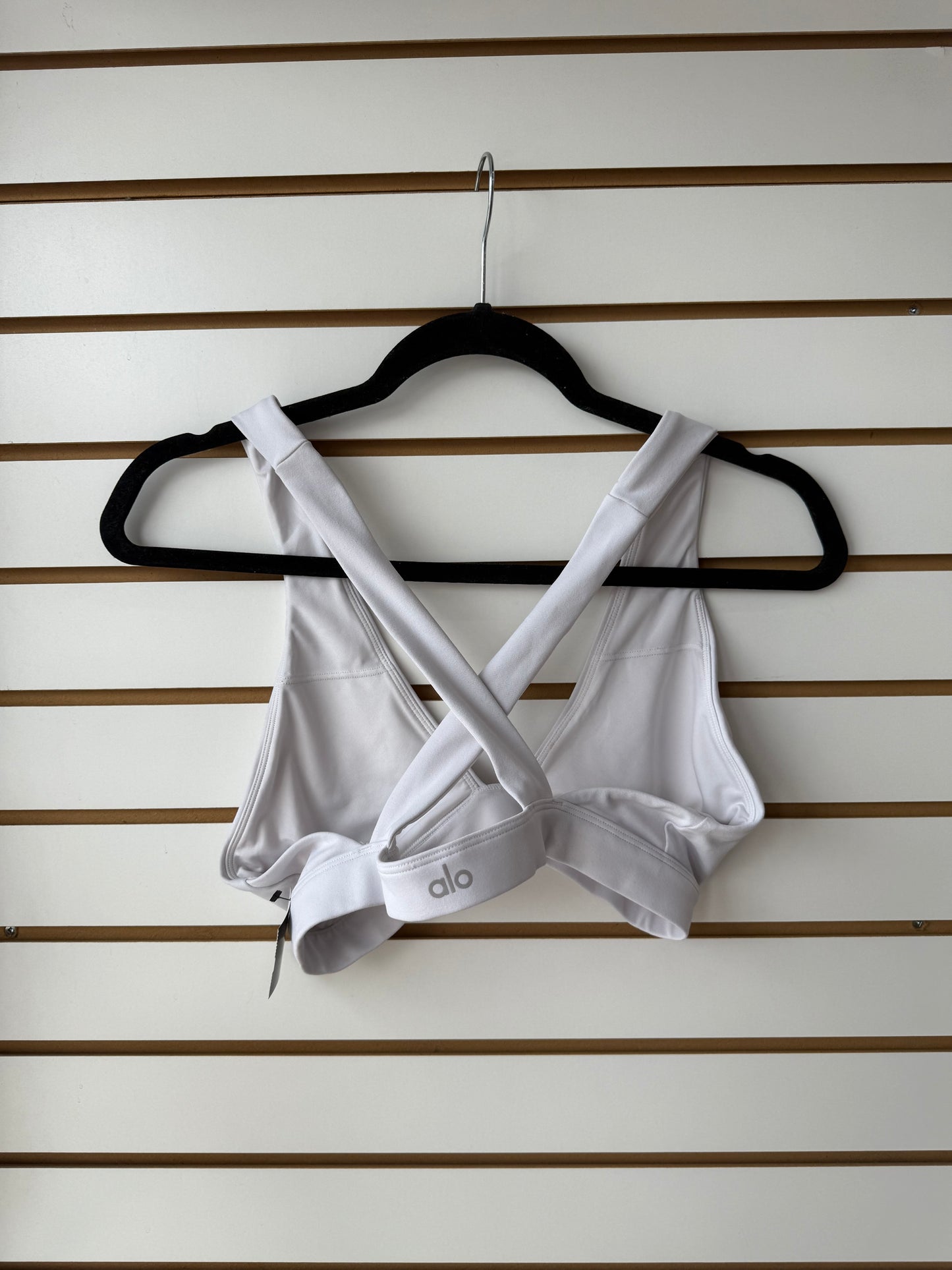 ALO Yoga white sports bra sz Med (as-is)