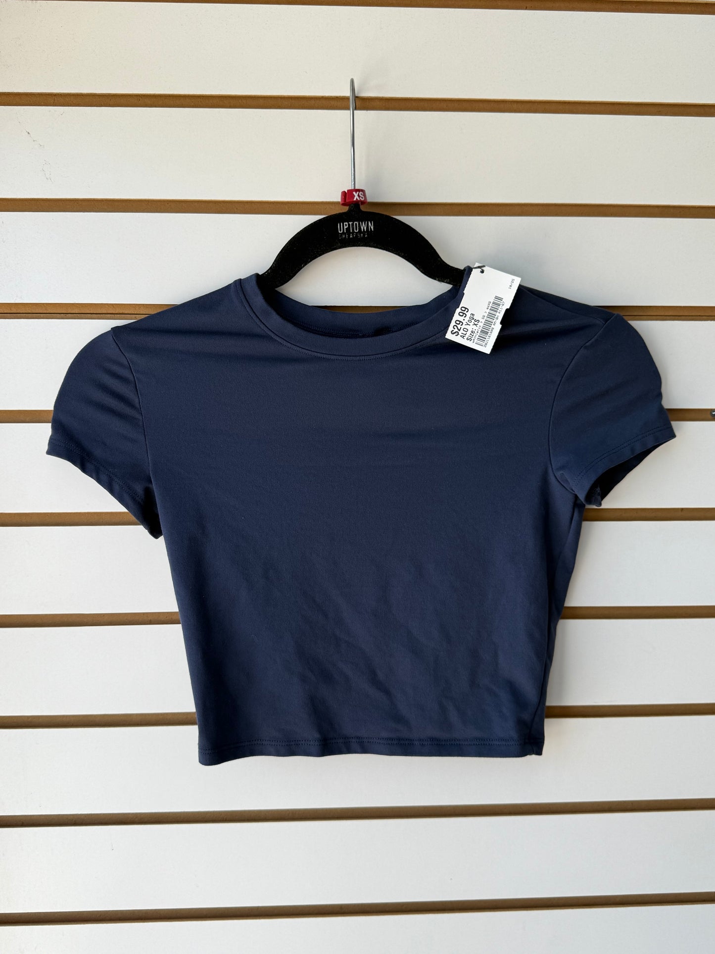 ALO Yoga blue cropped shirt size XXS