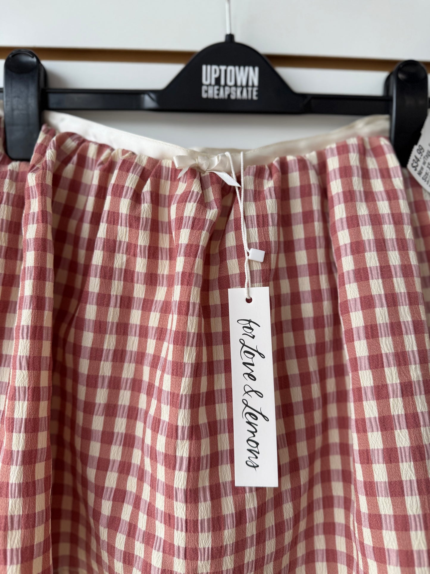 NWT For Love & Lemons Georgia Gingham Mini Skirt sz XS