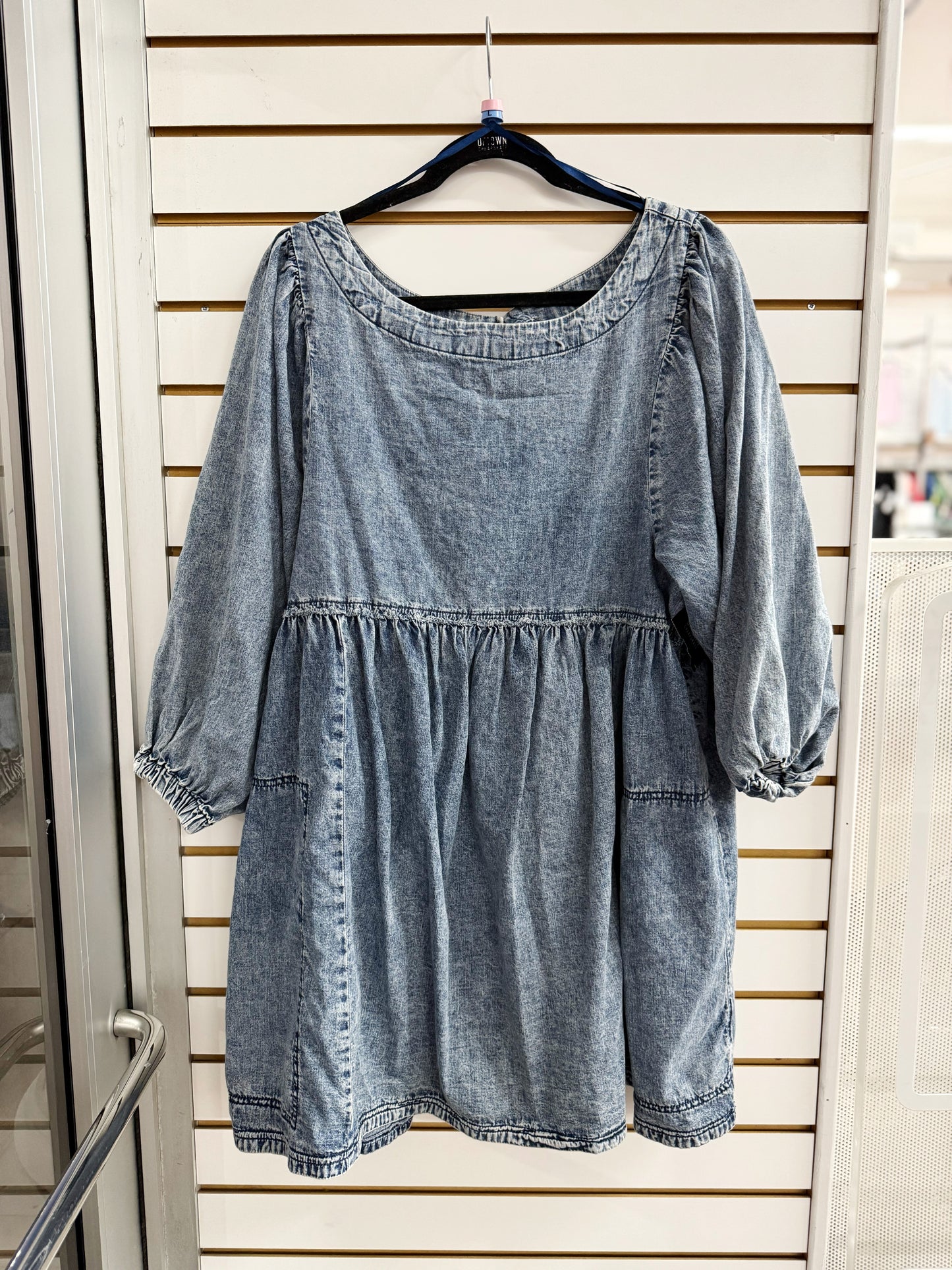 Free People Get Obsessed denim mini dress az Large