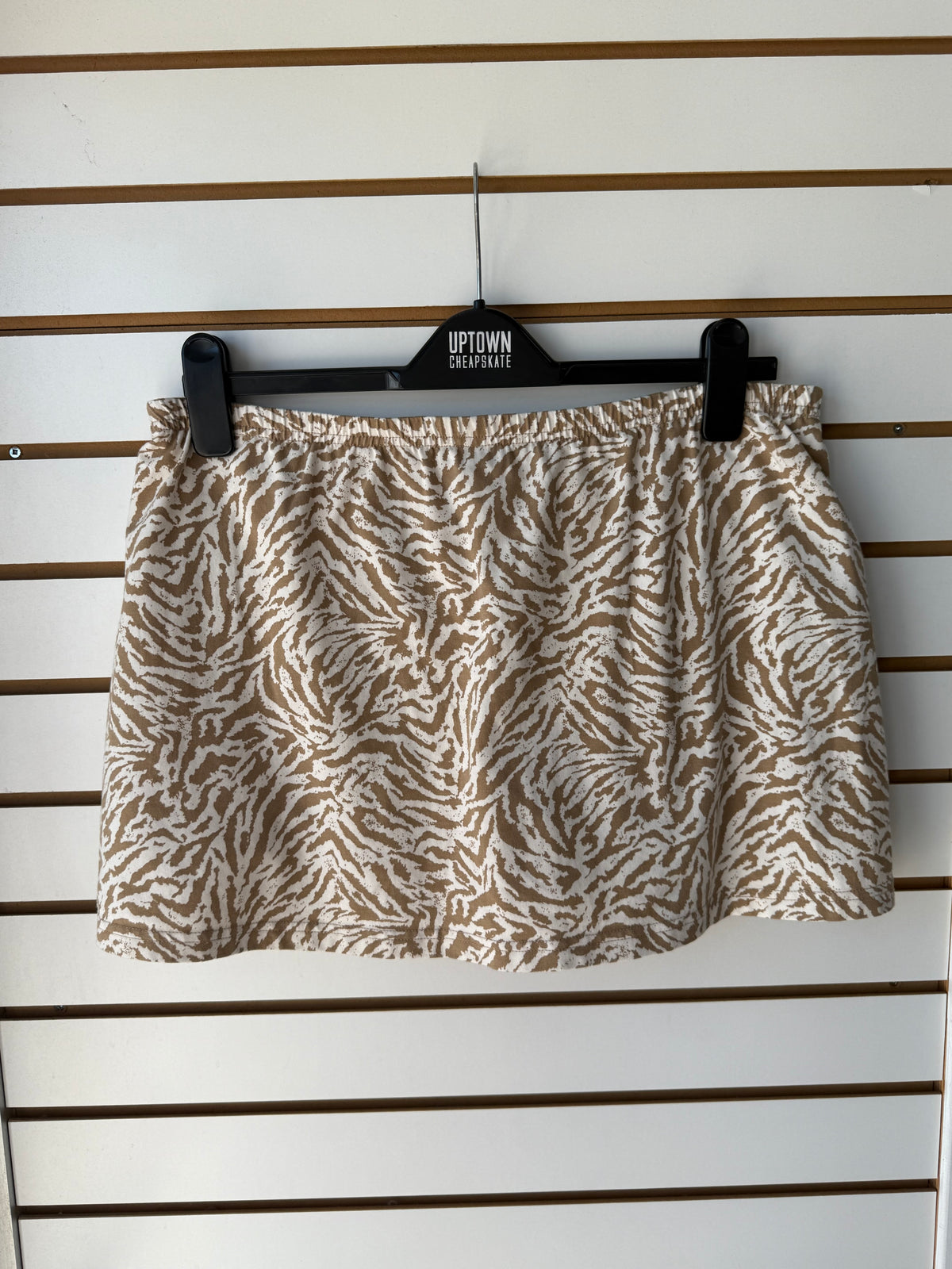 Aerie brown zebra striped skirt w/ shorts size large