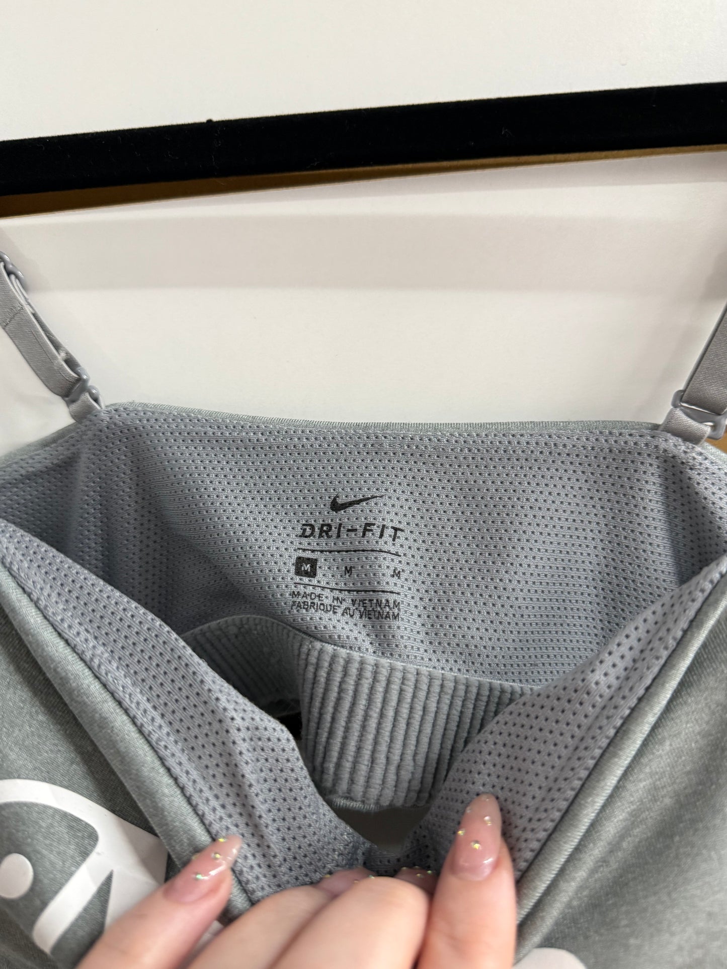 Nike gray padded logo sports bra size medium