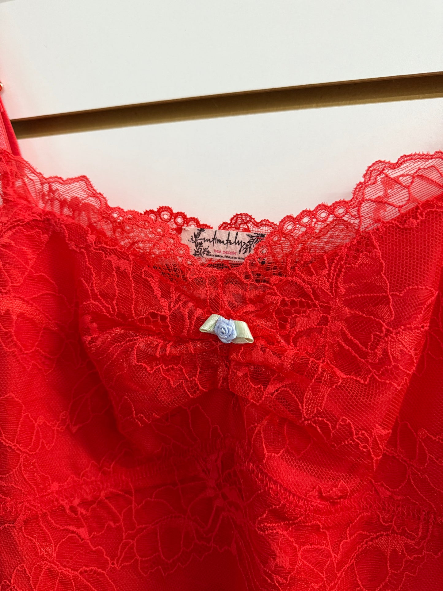 NWT Intimately Free People poppy red lacey essentials tank sz S