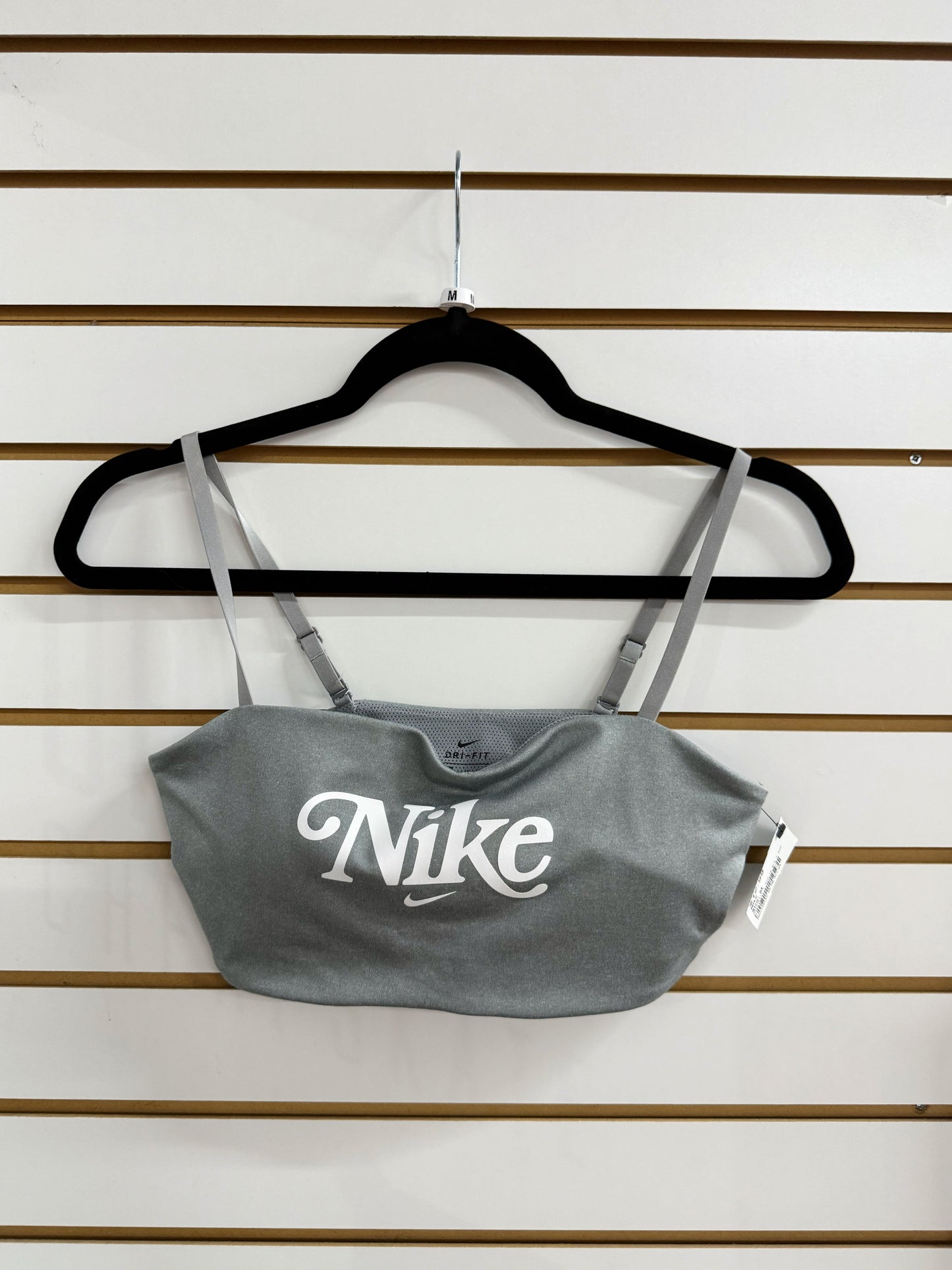Nike gray padded logo sports bra size medium