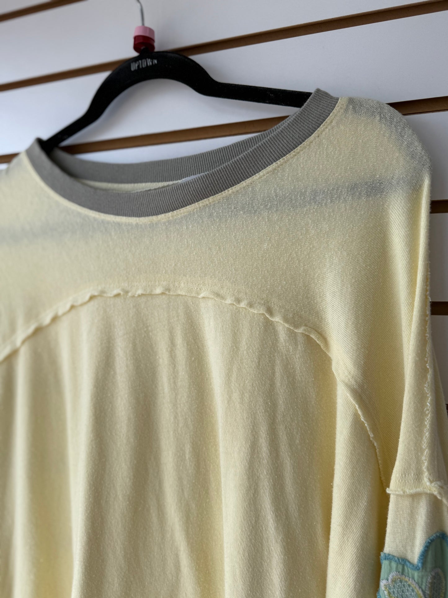 Free People yellow invincible tee very oversized size XS