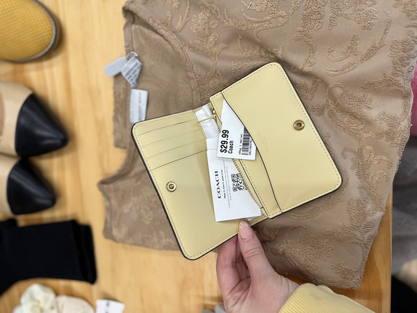 NWT Coach cream wallet